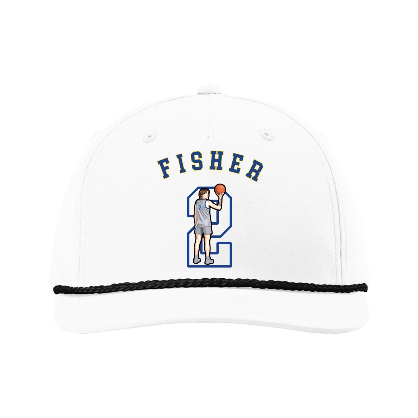 Five-Panel Classic Rope Cap — Shirsey Arch in White