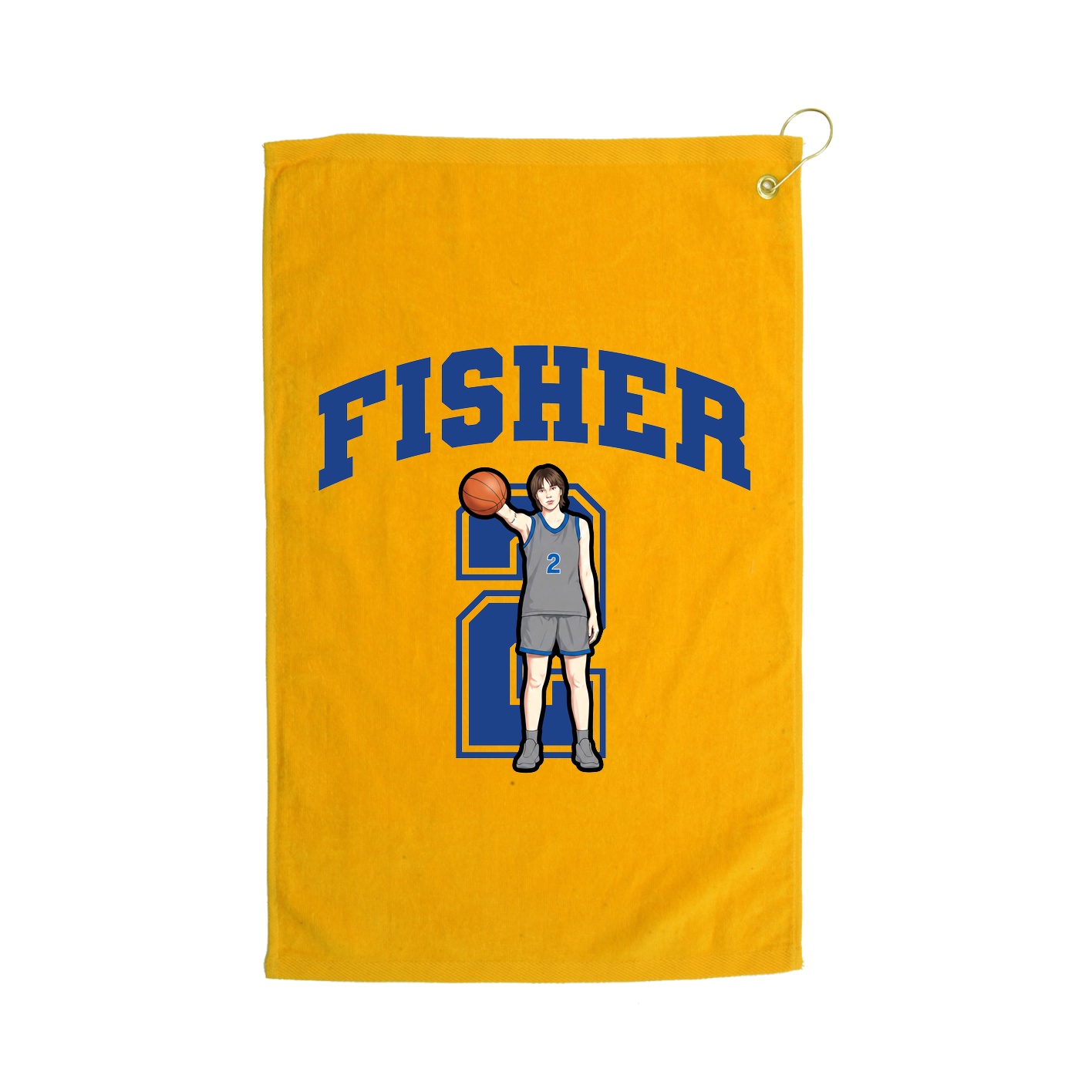 Golf Towel — Number in Gold