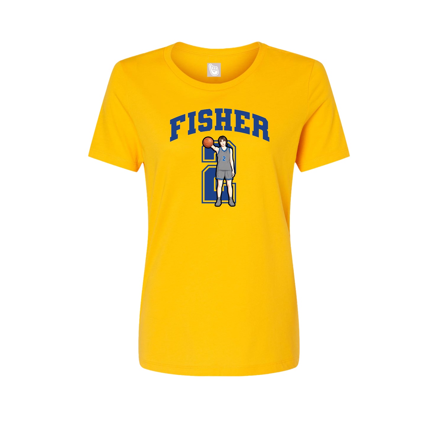 Fitted Women's Tee — Number in Gold
