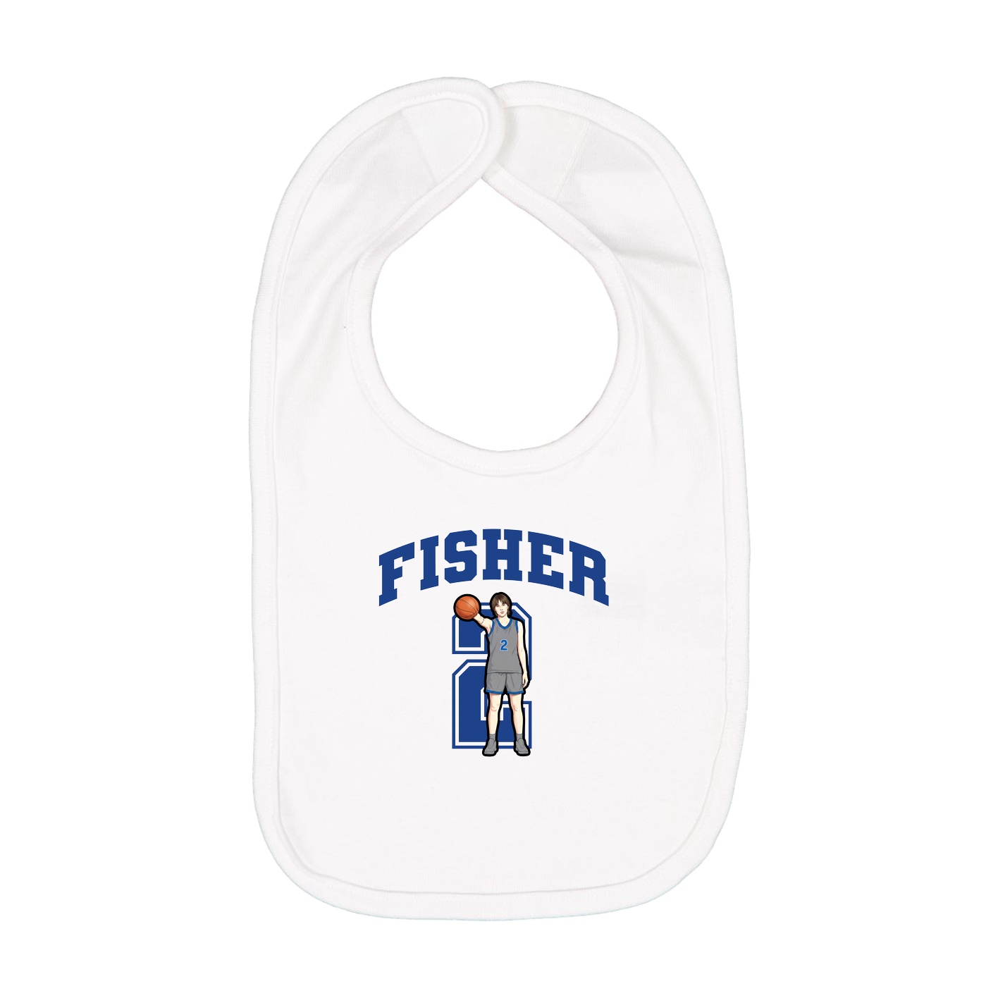 Infant Bib — Number in White