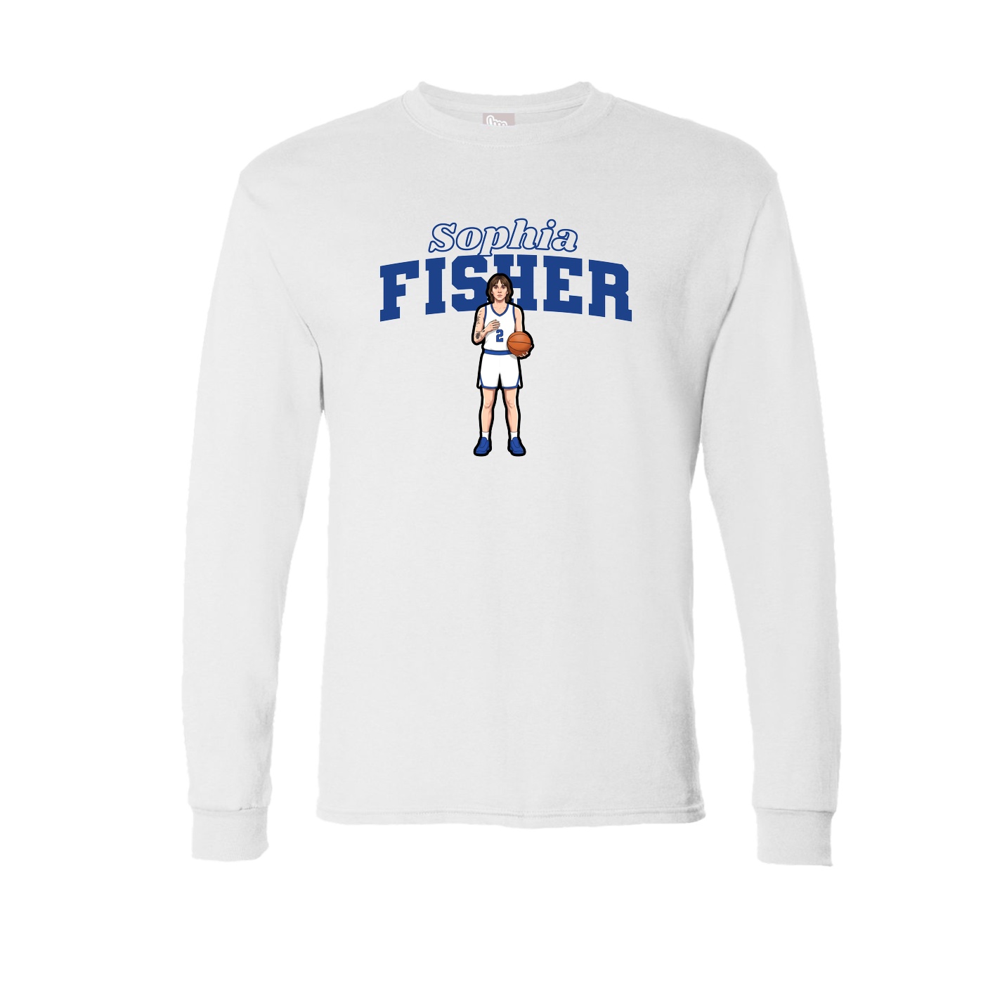 Long Sleeve Tee — Name Arch in White