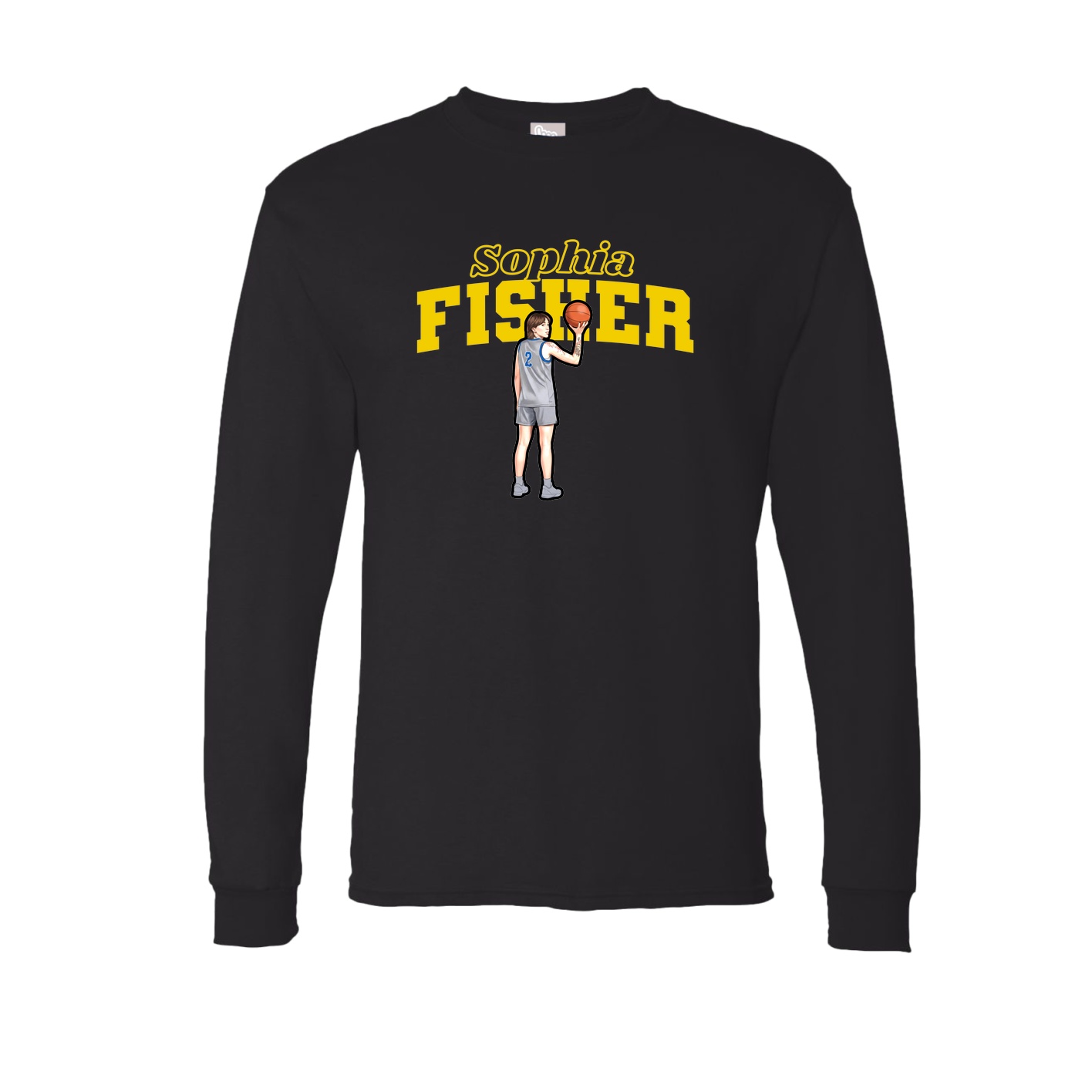 Long Sleeve Tee — Name Arch in Black