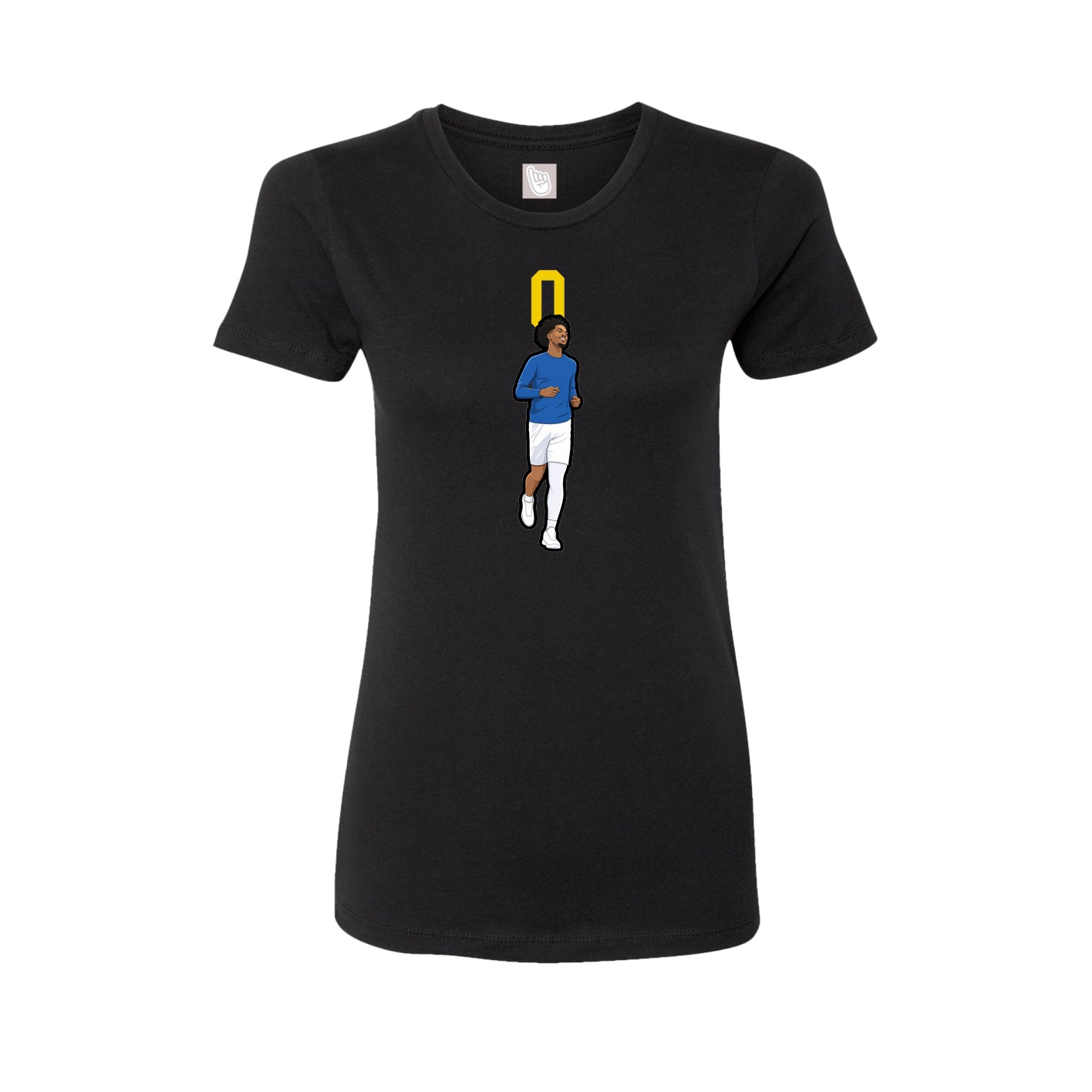 Fitted Women's Tee — Number Top in Black