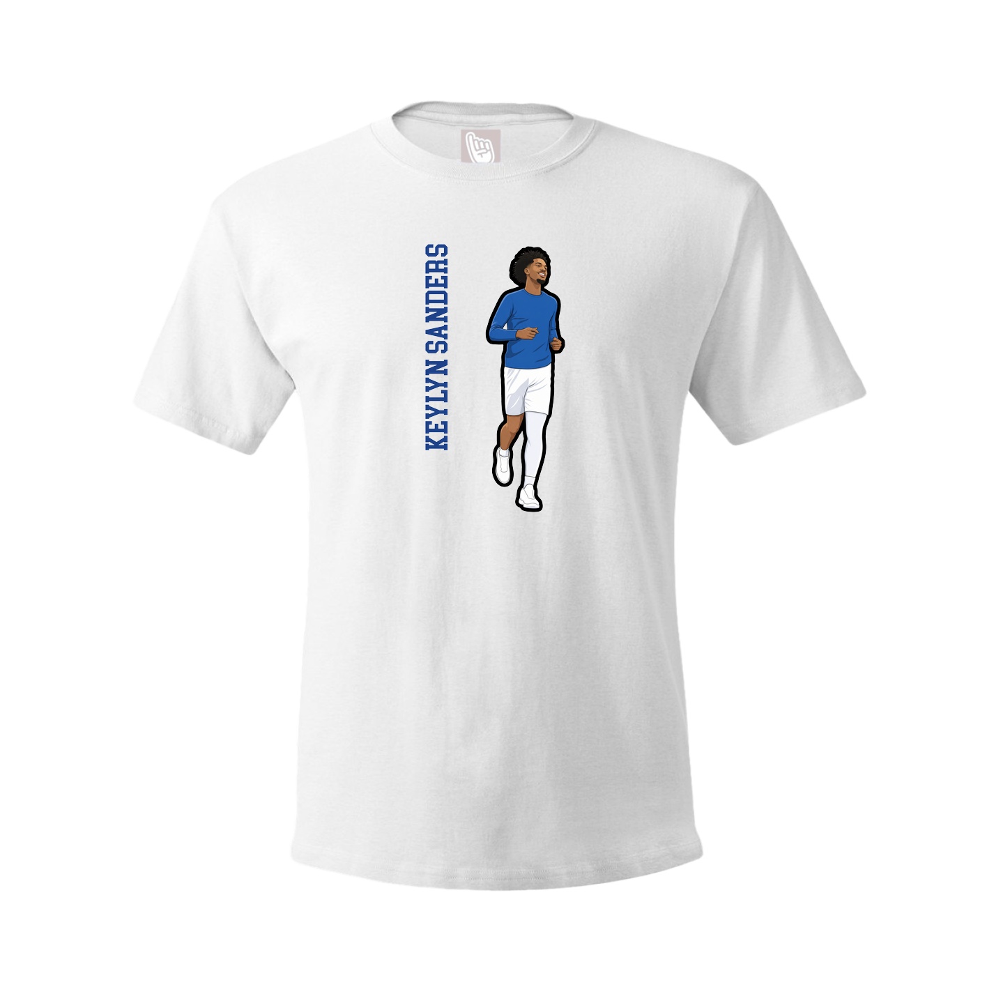 Youth Tee — Name Vertical in White