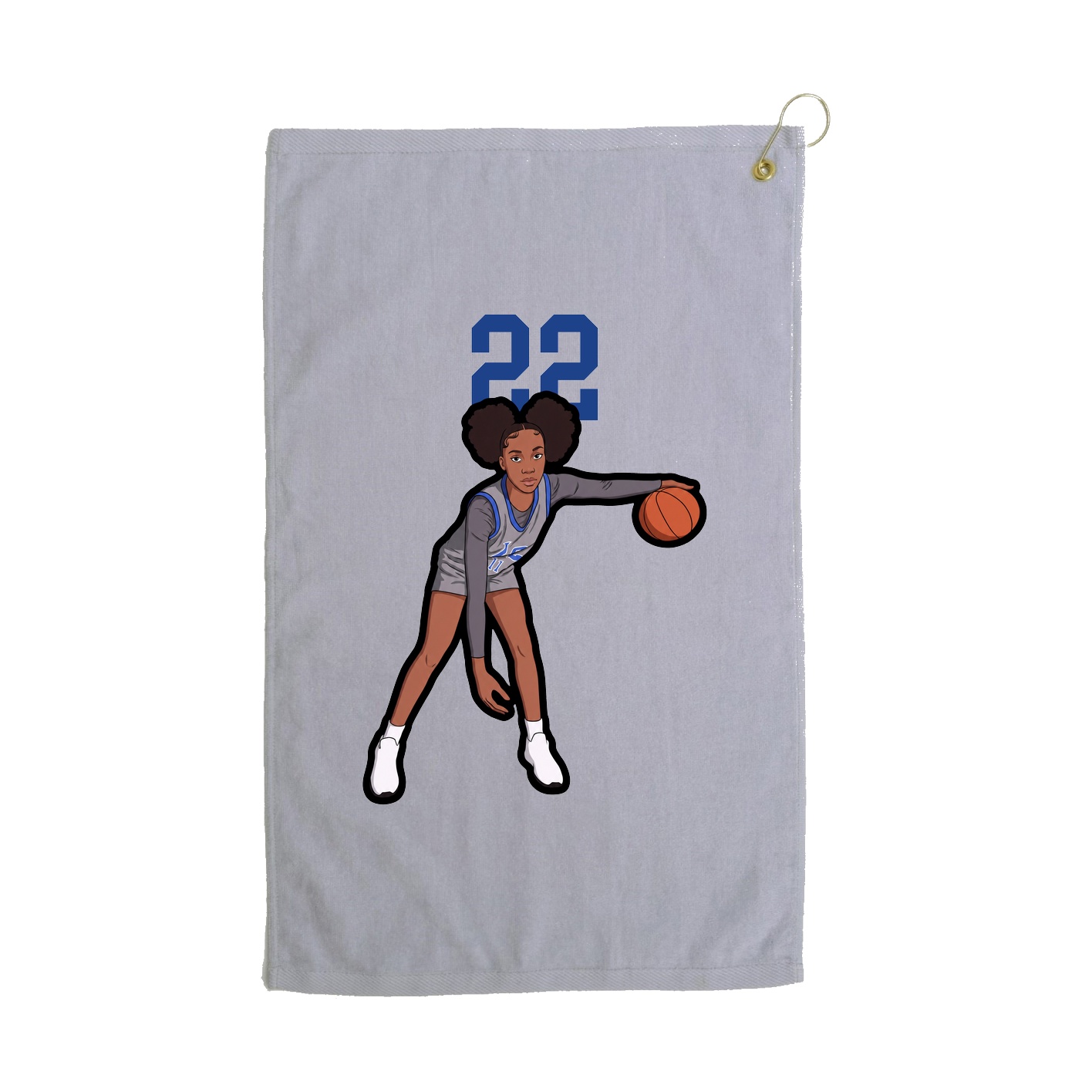 Golf Towel — Number Top in Grey