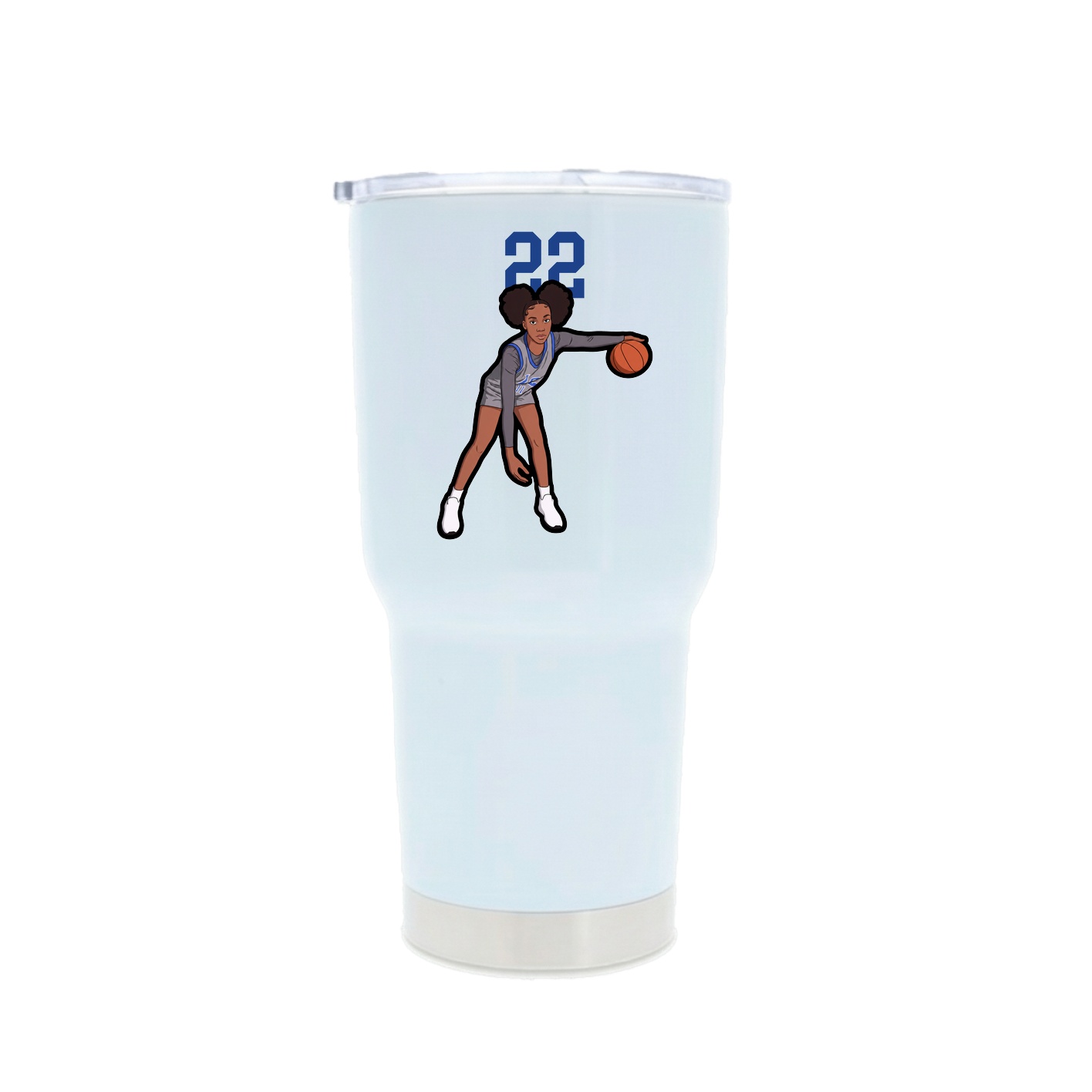30oz Stainless Steel Tumbler — Number Top in White