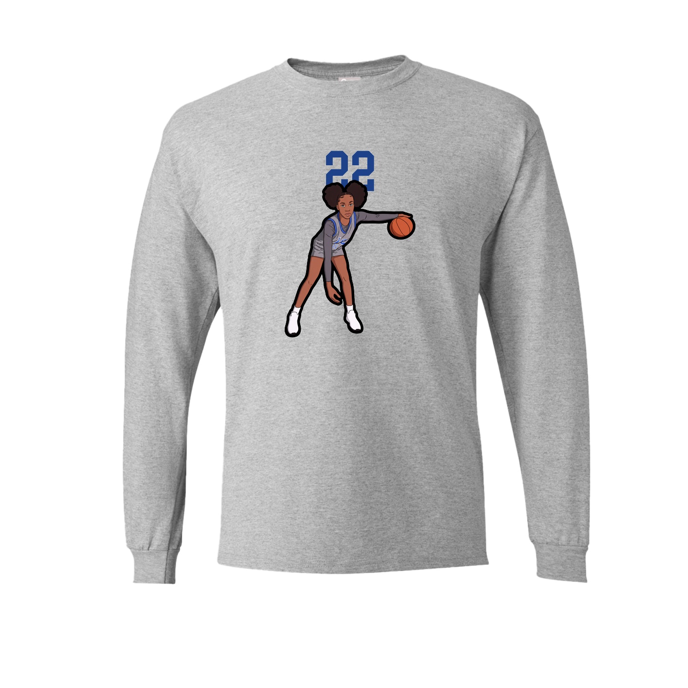 Long Sleeve Tee — Number Top in Grey