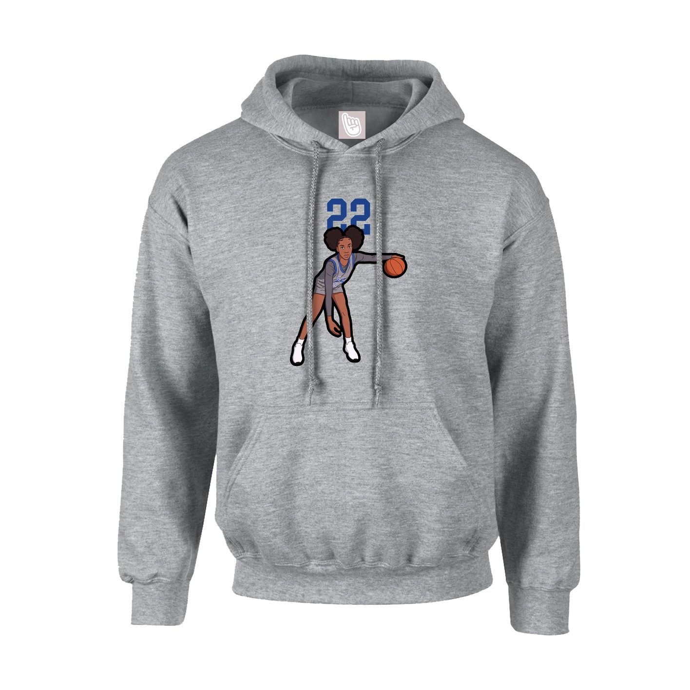 Hoodie — Number Top in Grey