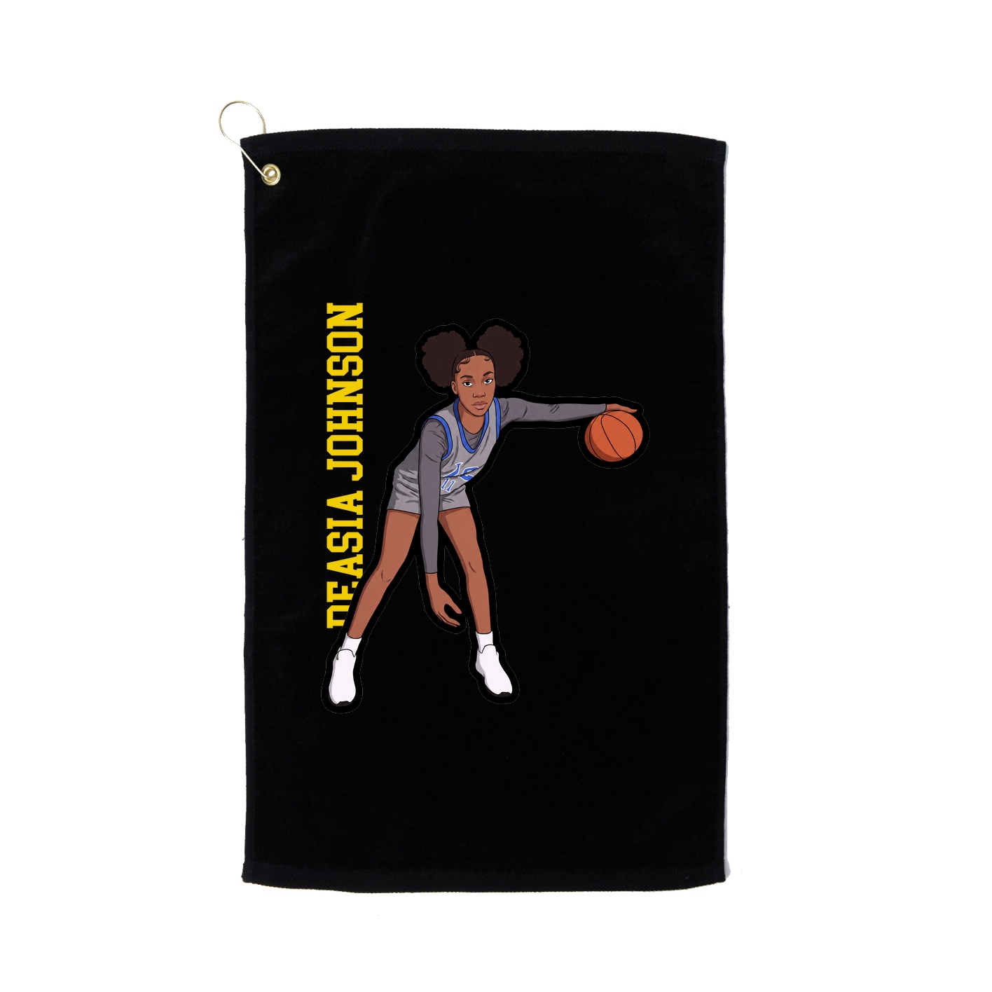 Golf Towel — Name Vertical in Black