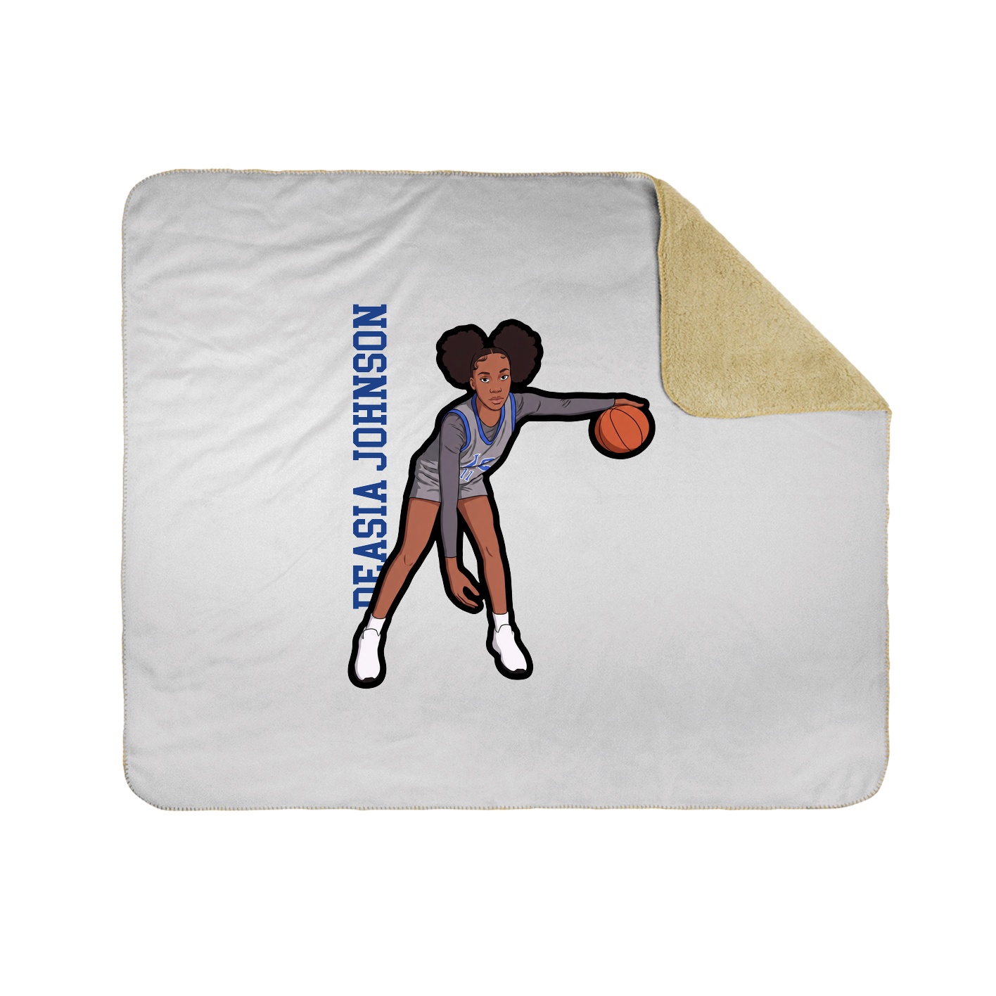 Throw Blanket — Name Vertical in White