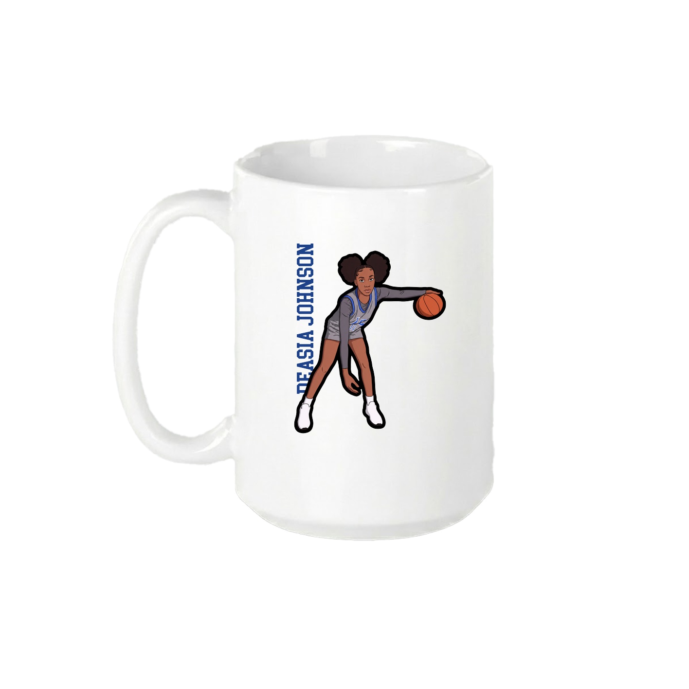 15oz Coffee Mug — Name Vertical in White