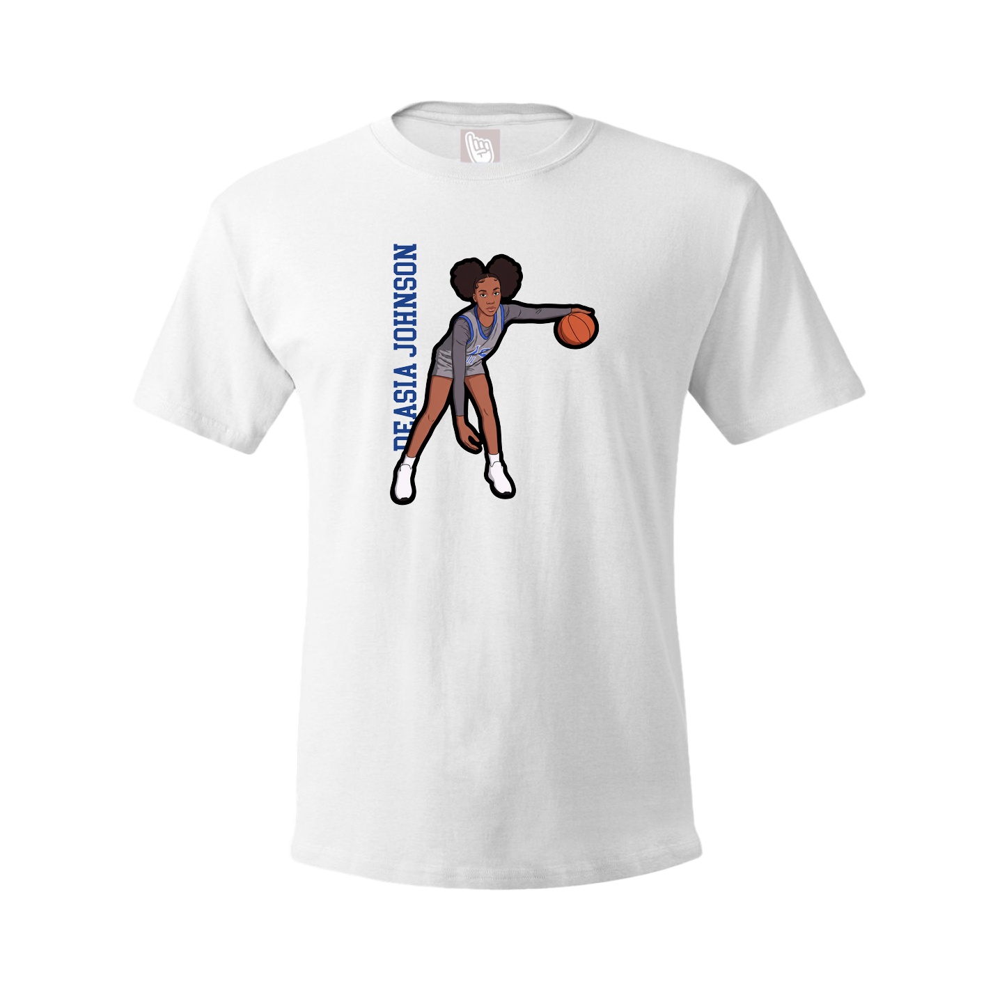 Youth Tee — Name Vertical in White