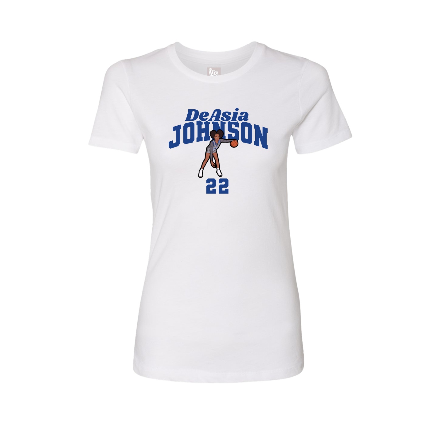 Fitted Women's Tee — Signature Arch in White