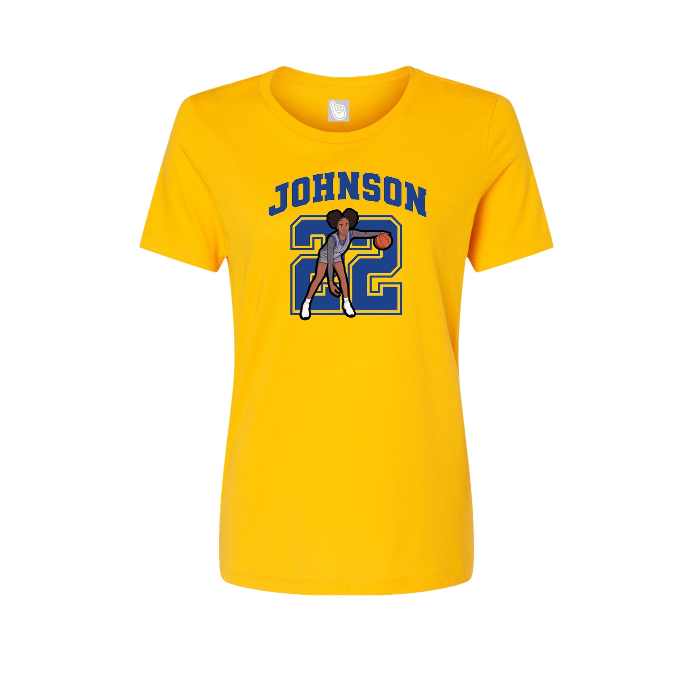 Fitted Women's Tee — Number in Gold