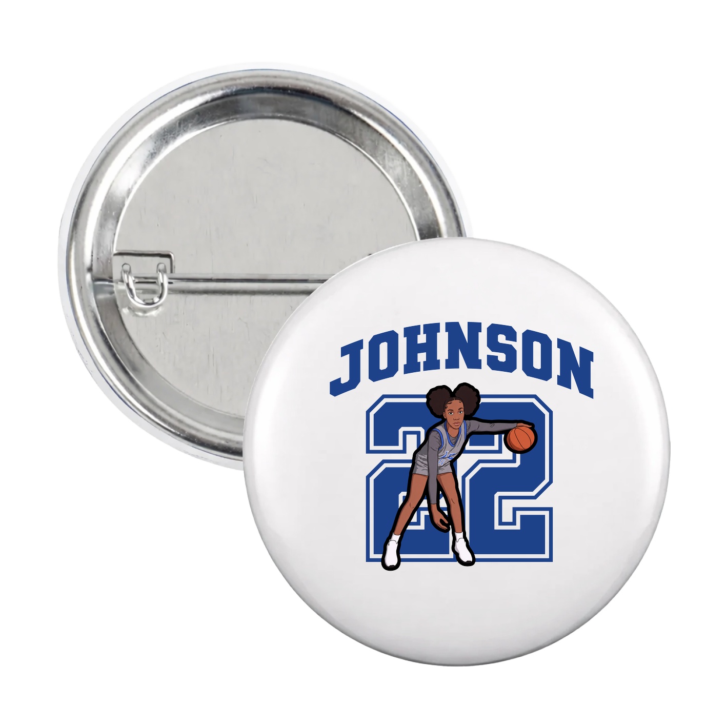 Game Day Button — Number in White