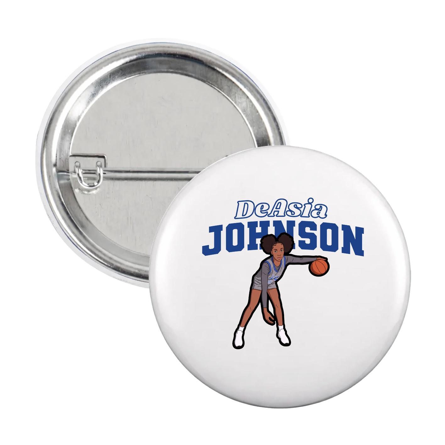 Game Day Button — Name Arch in White