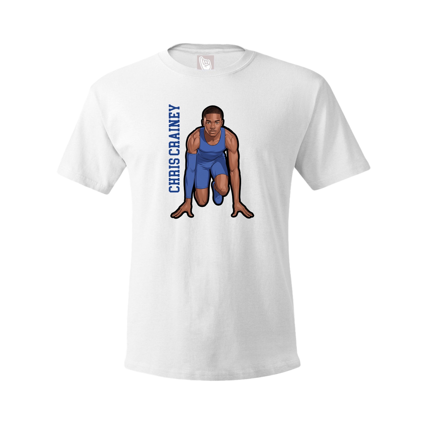 Youth Tee — Name Vertical in White
