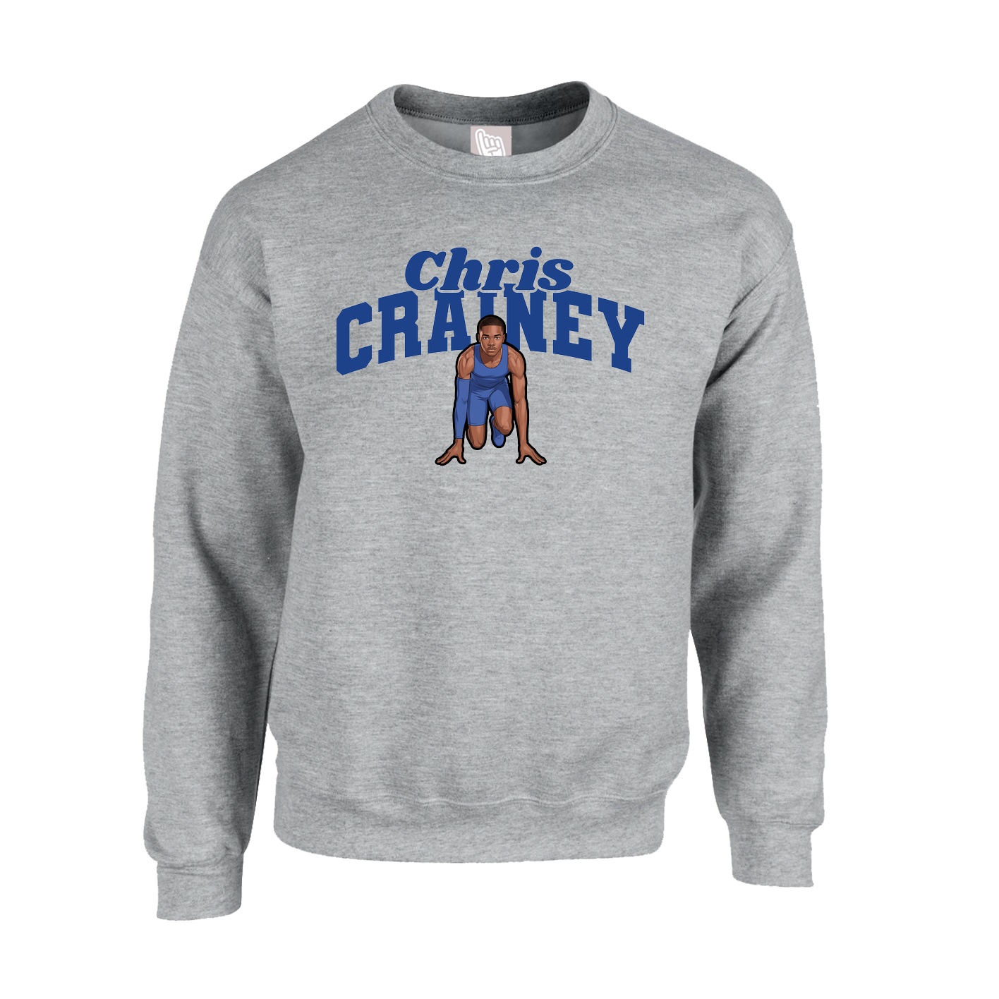Fleece Crew — Signature Arch in Grey