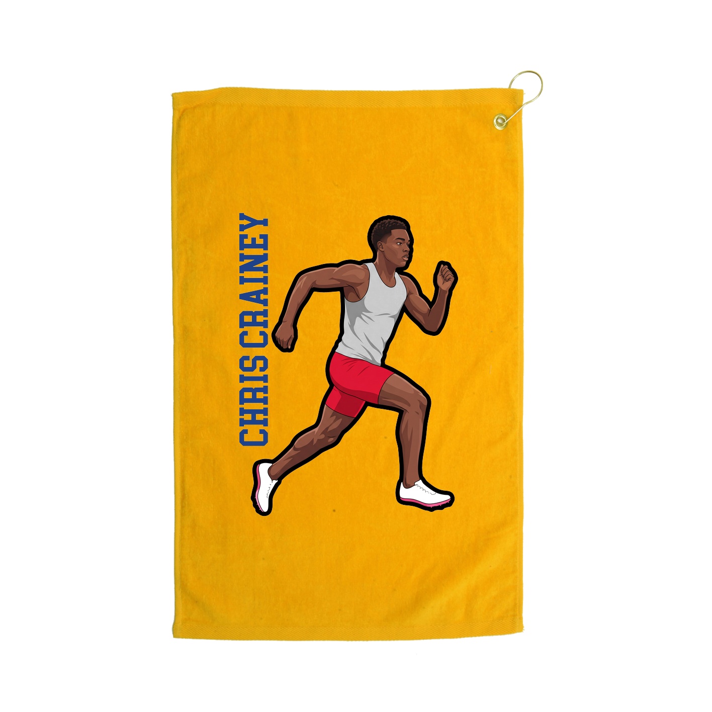Golf Towel — Name Vertical in Gold