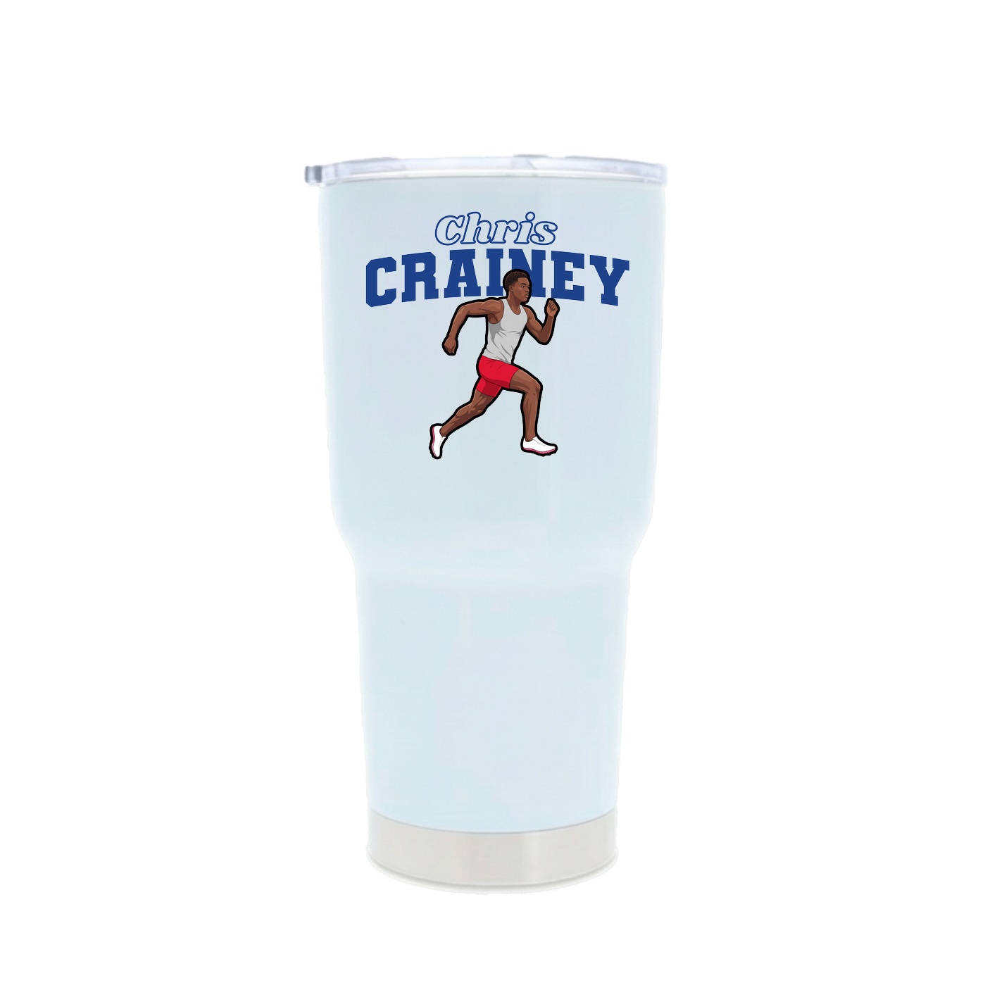 30oz Stainless Steel Tumbler — Name Arch in White