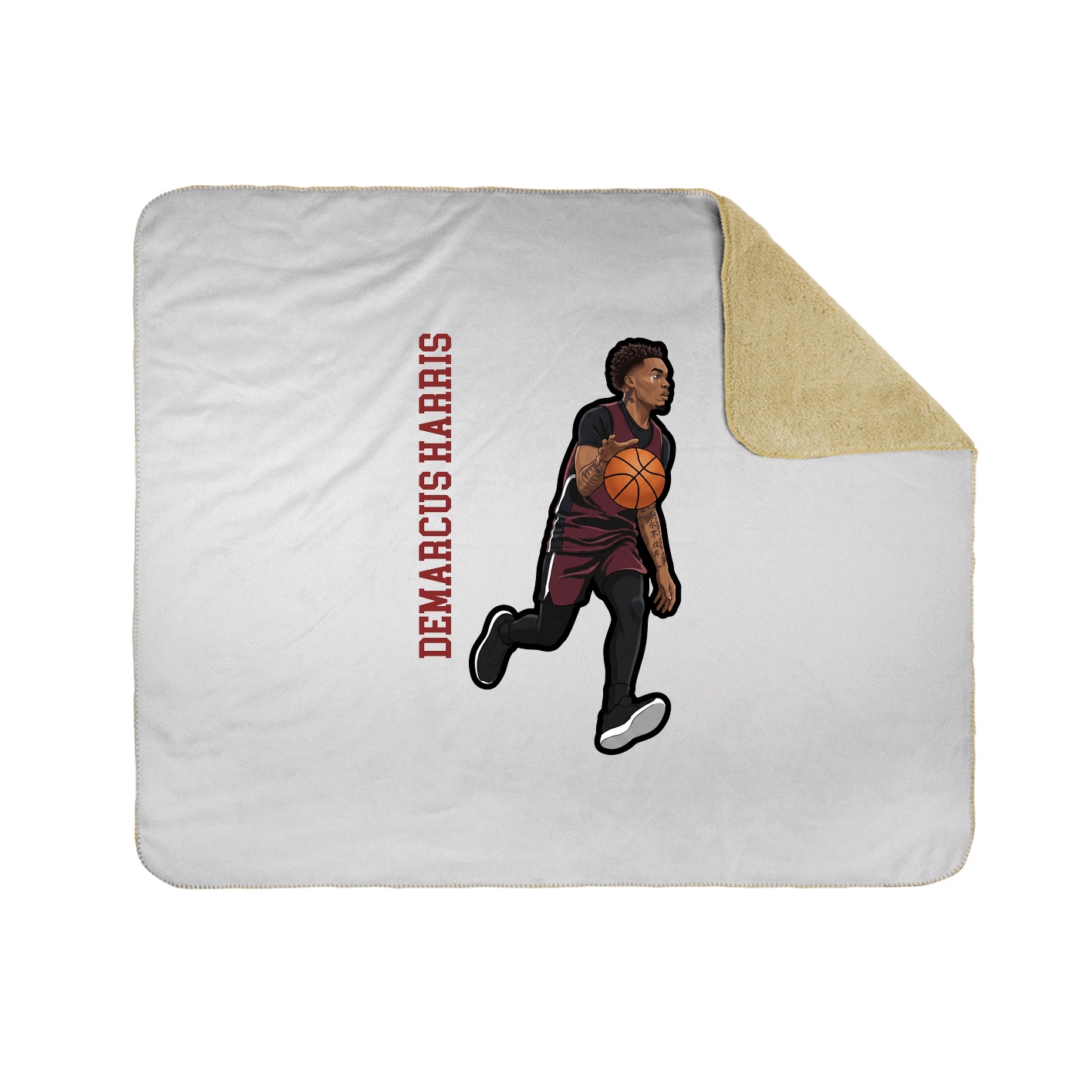 Throw Blanket — Name Vertical in White