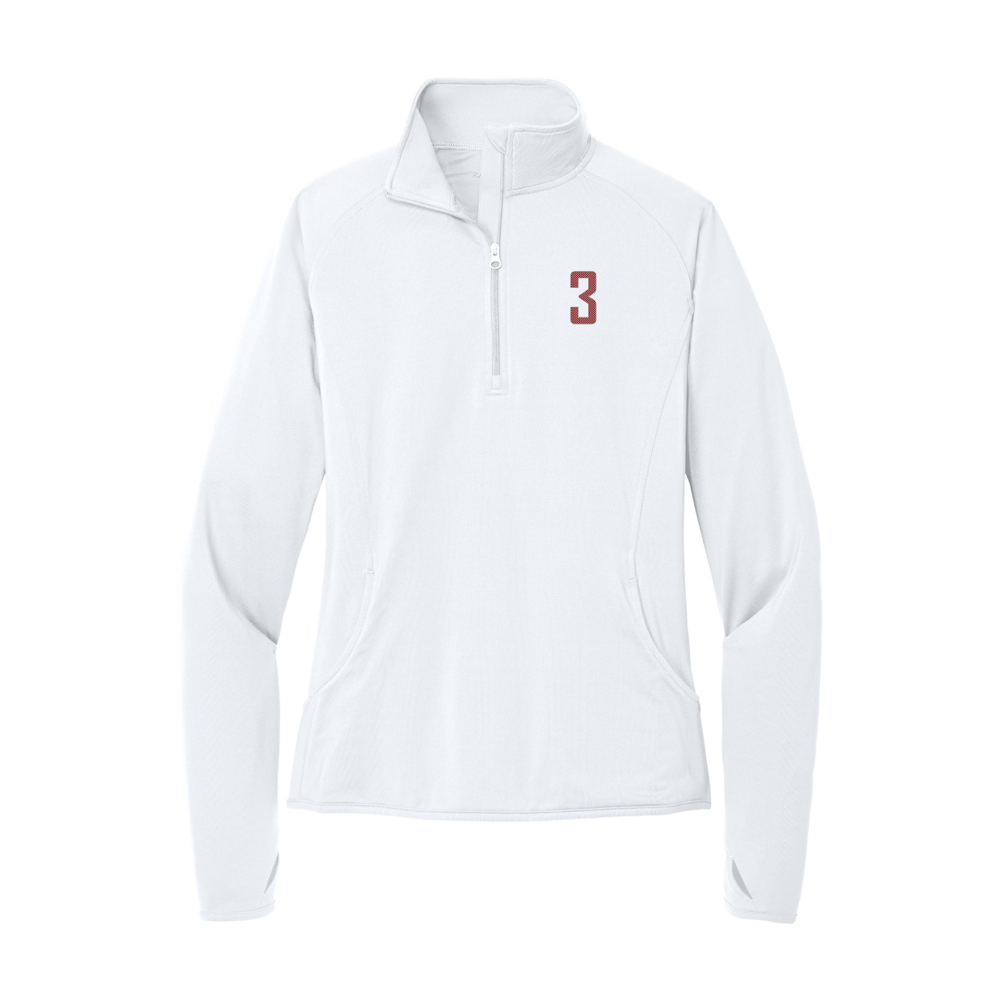 Women's Q-Zip Pullover — Front Shirsy in White