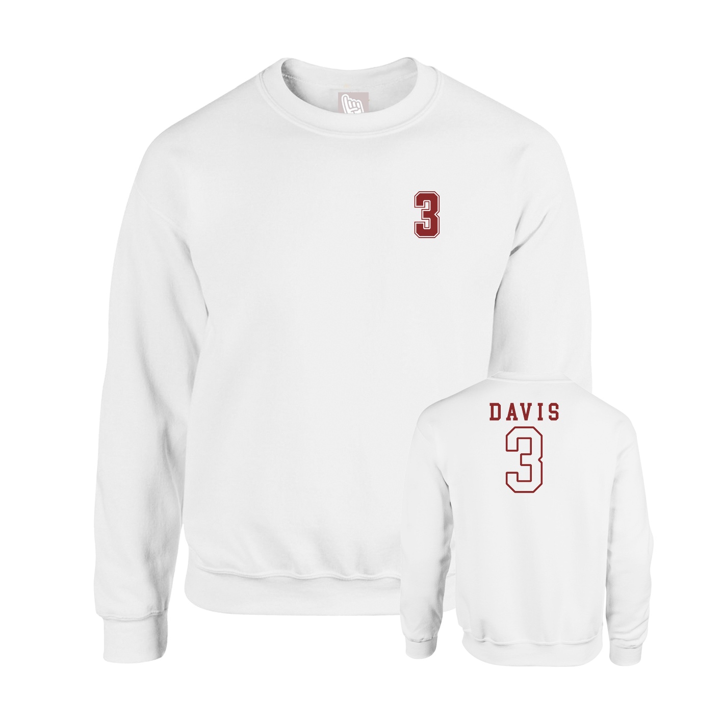 Fleece Crew — Chest Back in White