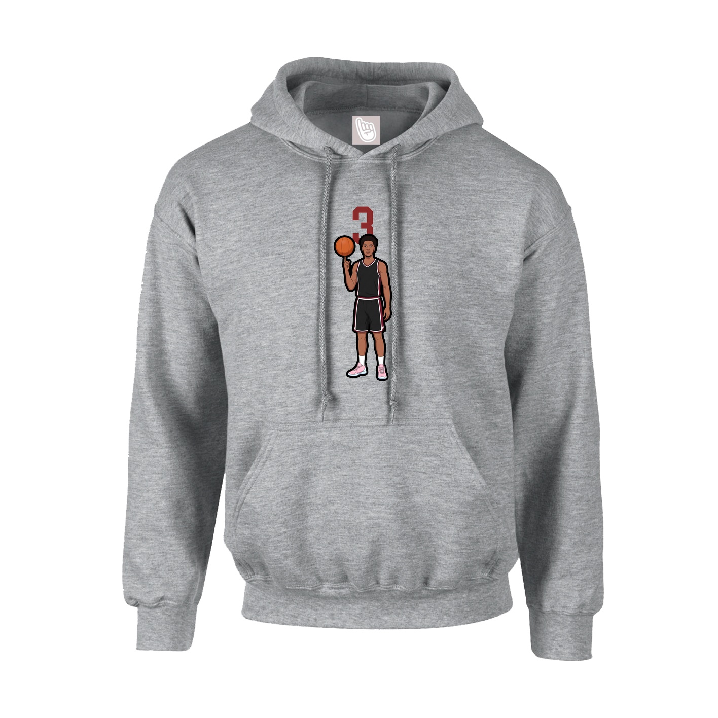 Youth Hoodie — Number Top in Grey