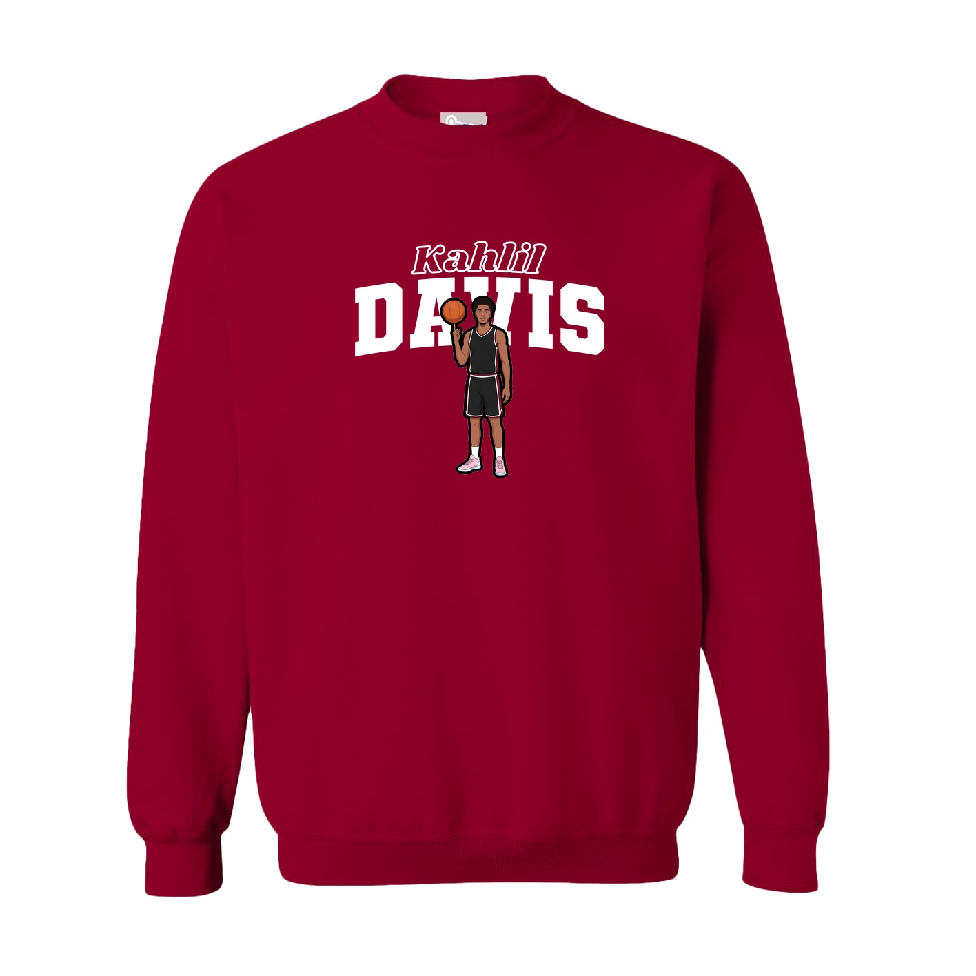 Fleece Crew — Name Arch in Cardinal