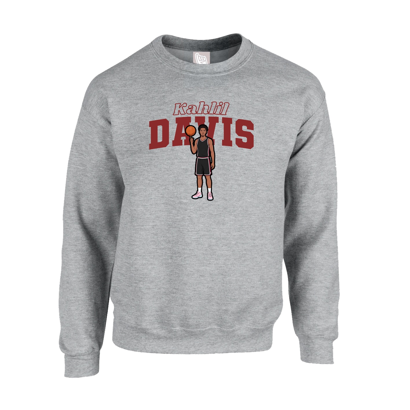 Fleece Crew — Name Arch in Grey