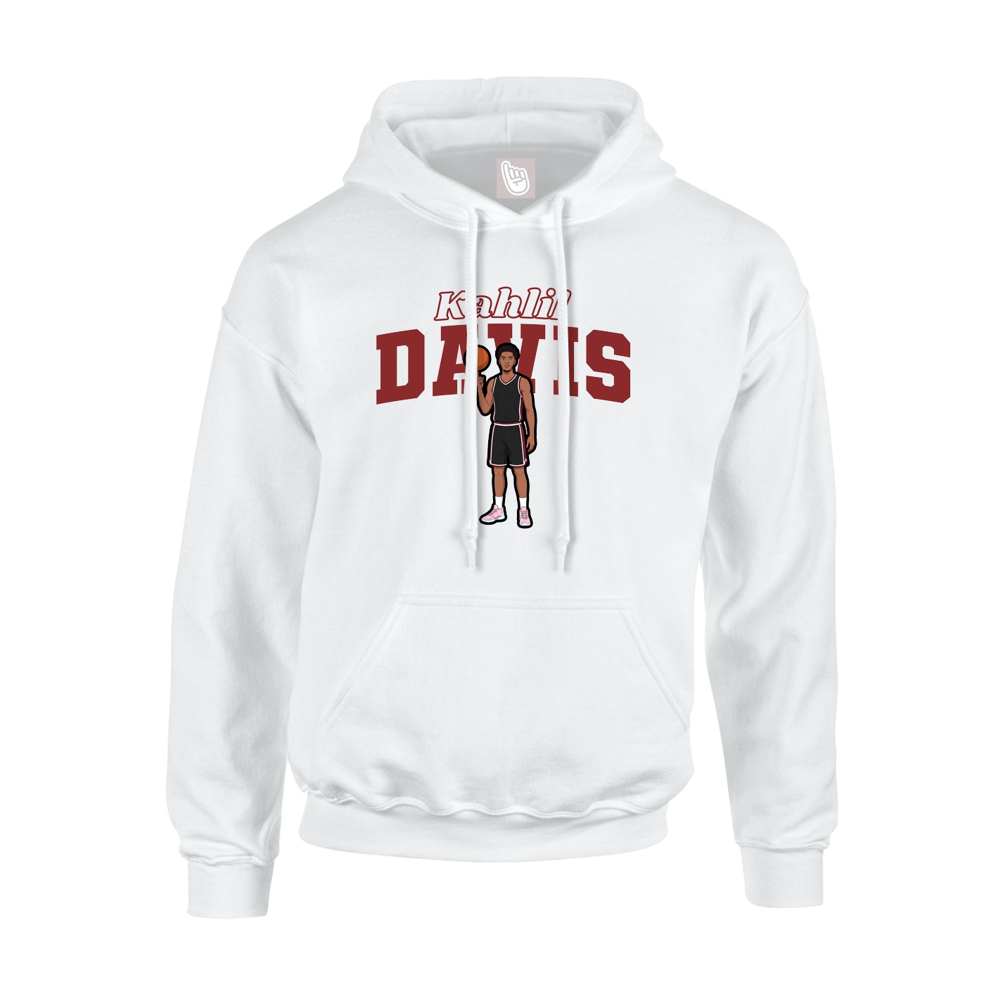 Youth Hoodie — Name Arch in White