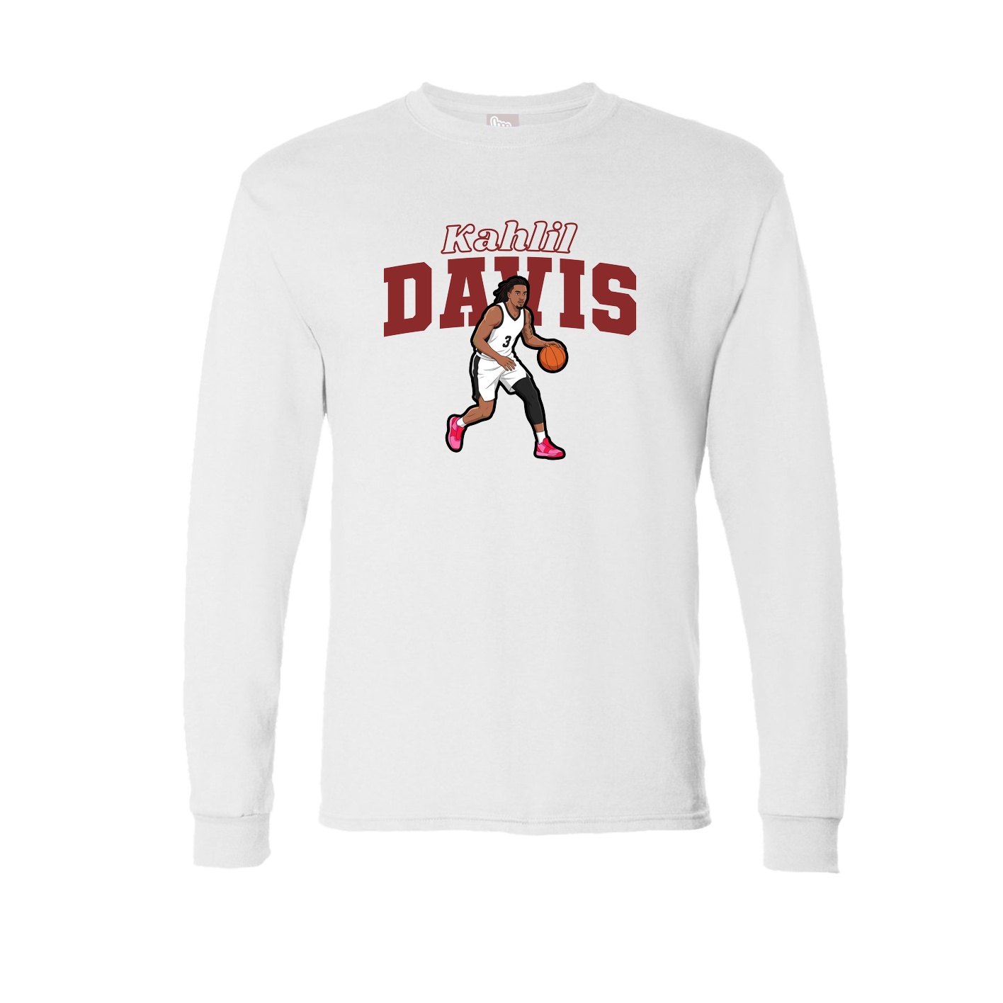 Long Sleeve Tee — Name Arch in White