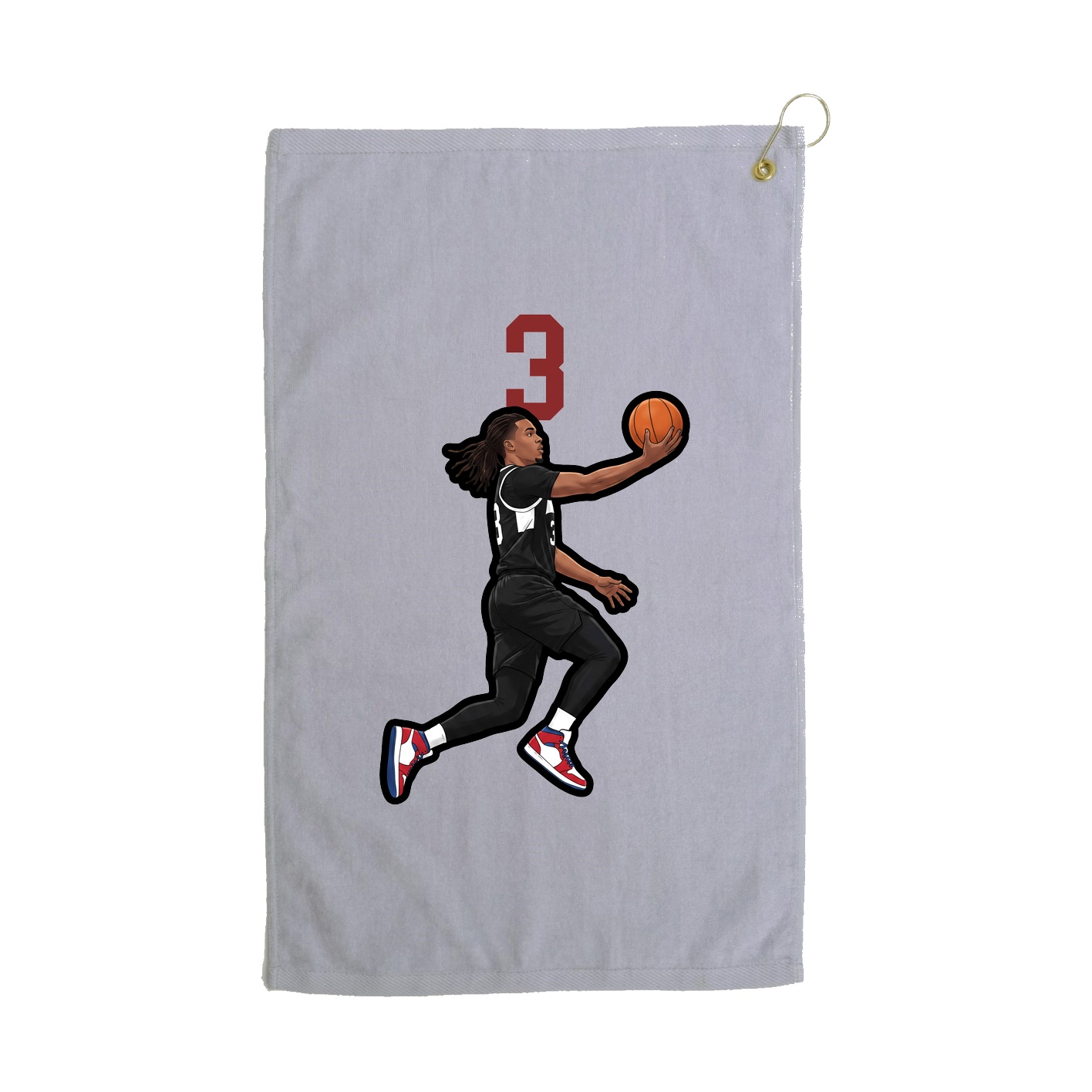 Golf Towel — Number Top in Grey