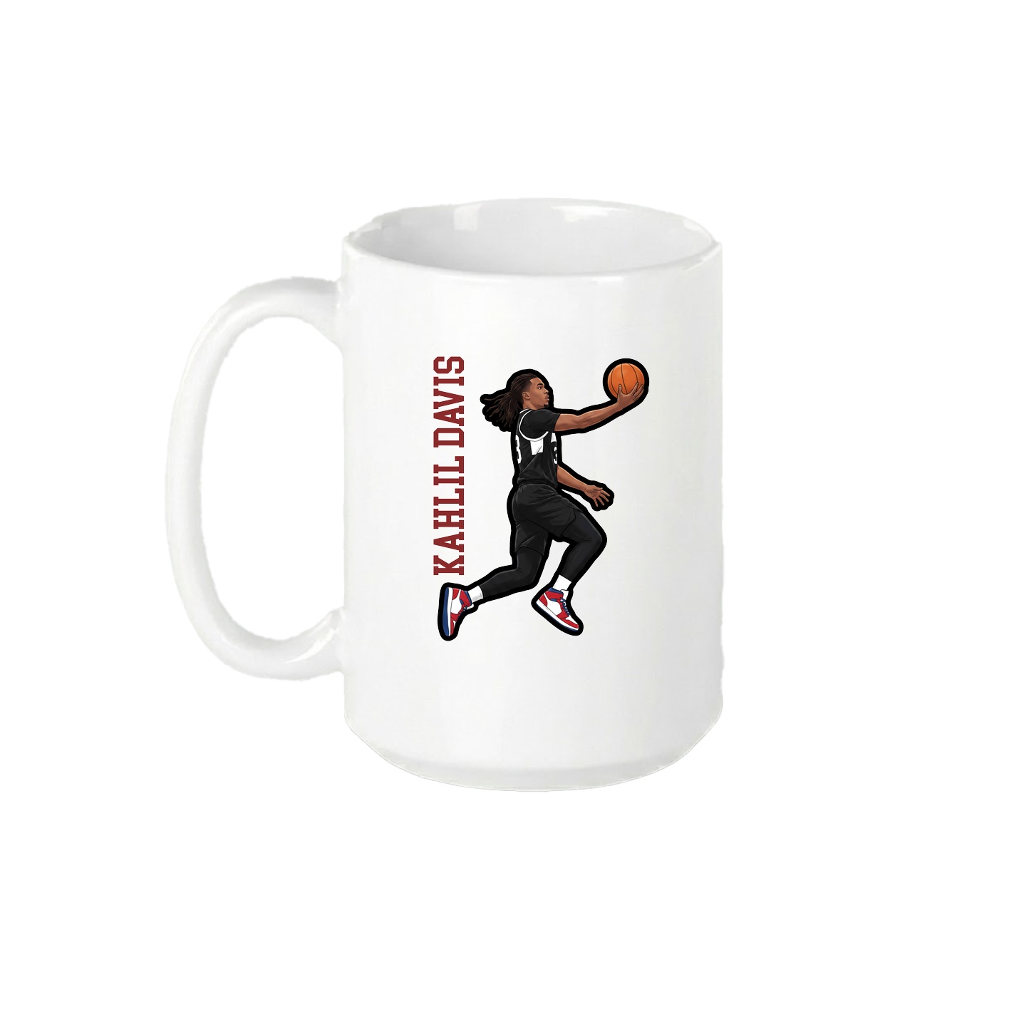 15oz Coffee Mug — Name Vertical in White