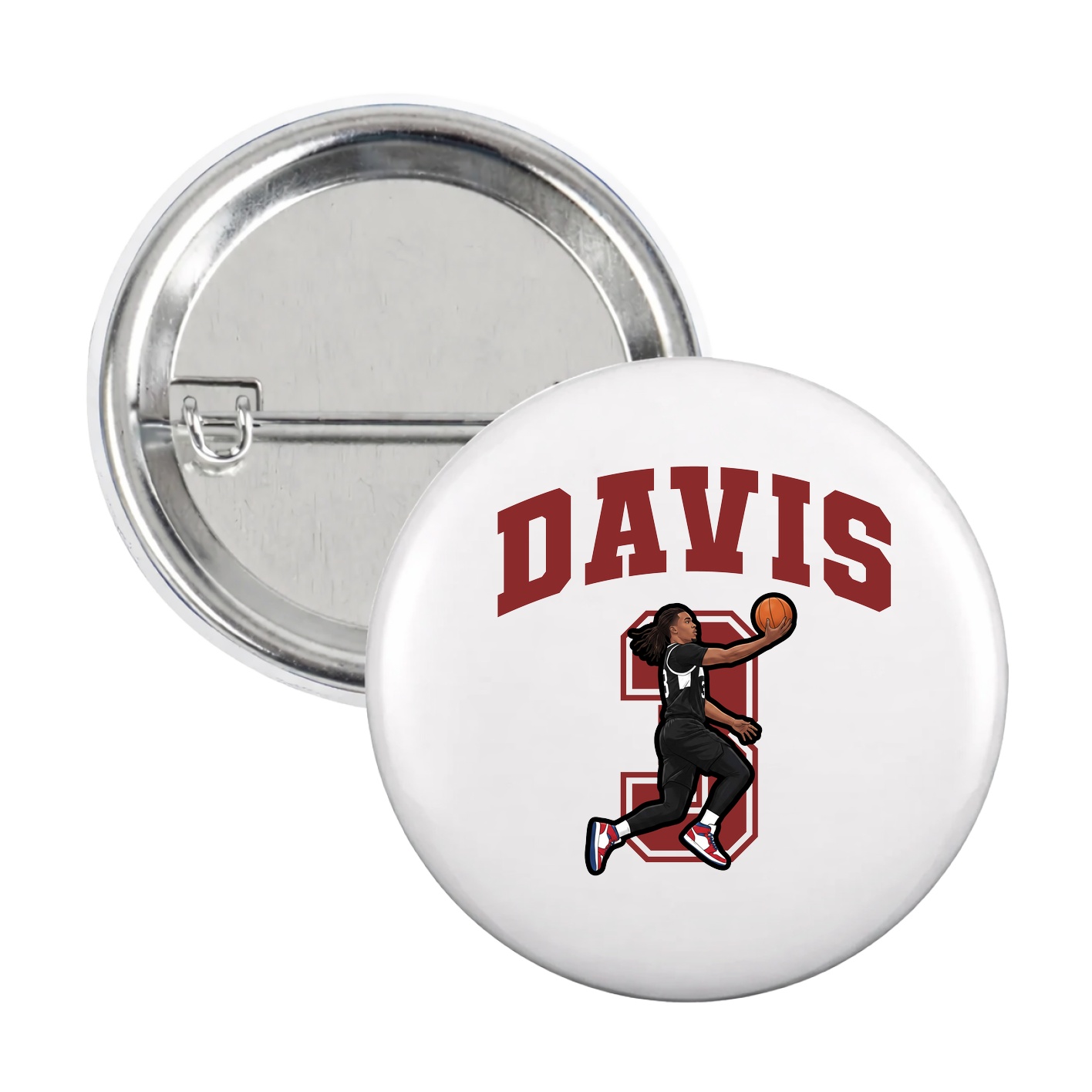 Game Day Button — Number in White