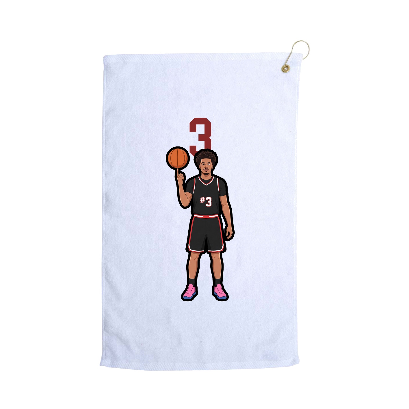 Golf Towel — Number Top in White