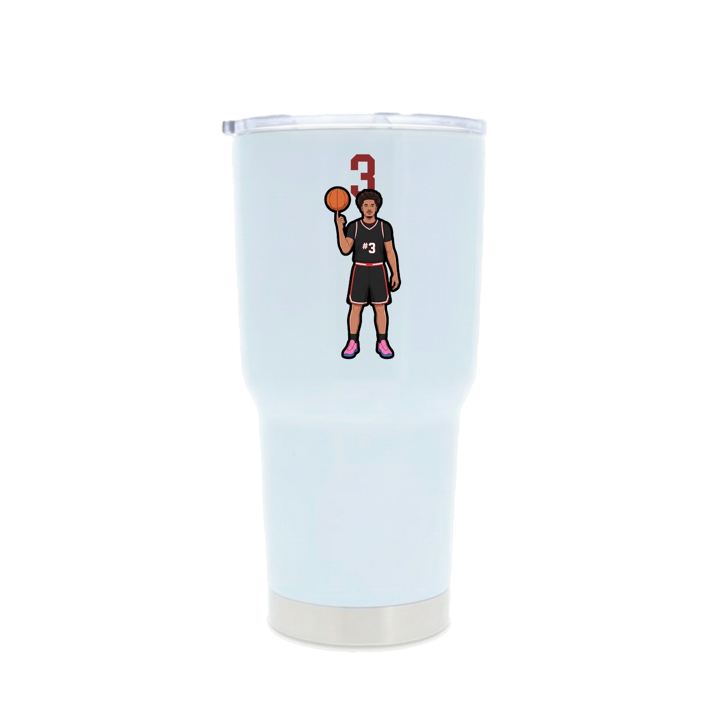 30oz Stainless Steel Tumbler — Number Top in White