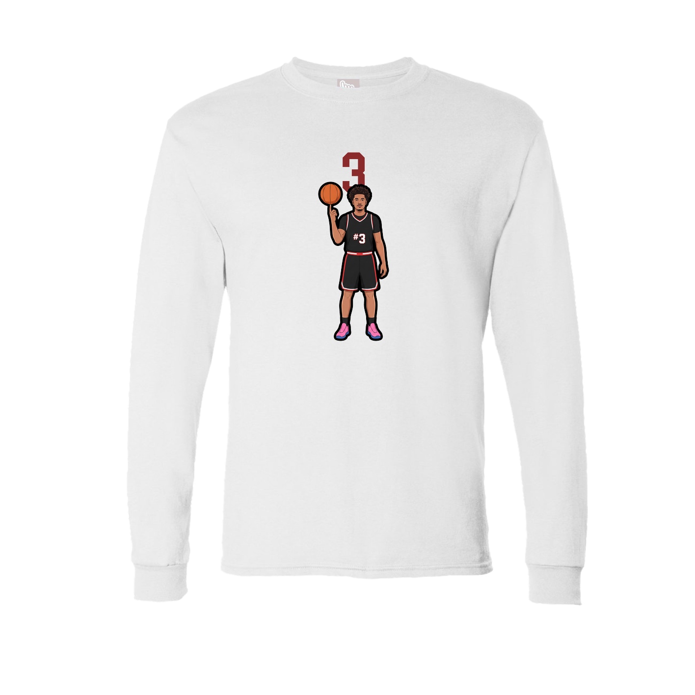 Long Sleeve Tee — Number Top in White