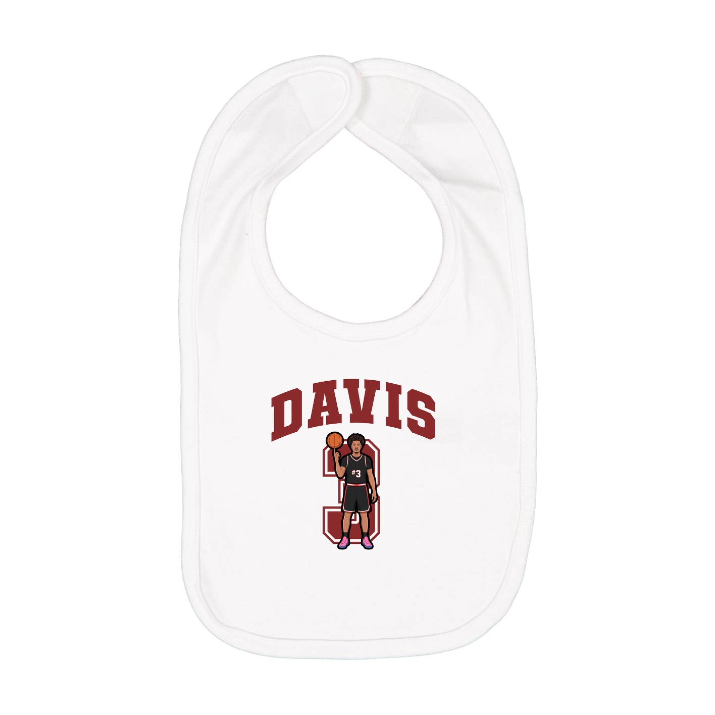 Infant Bib — Number in White