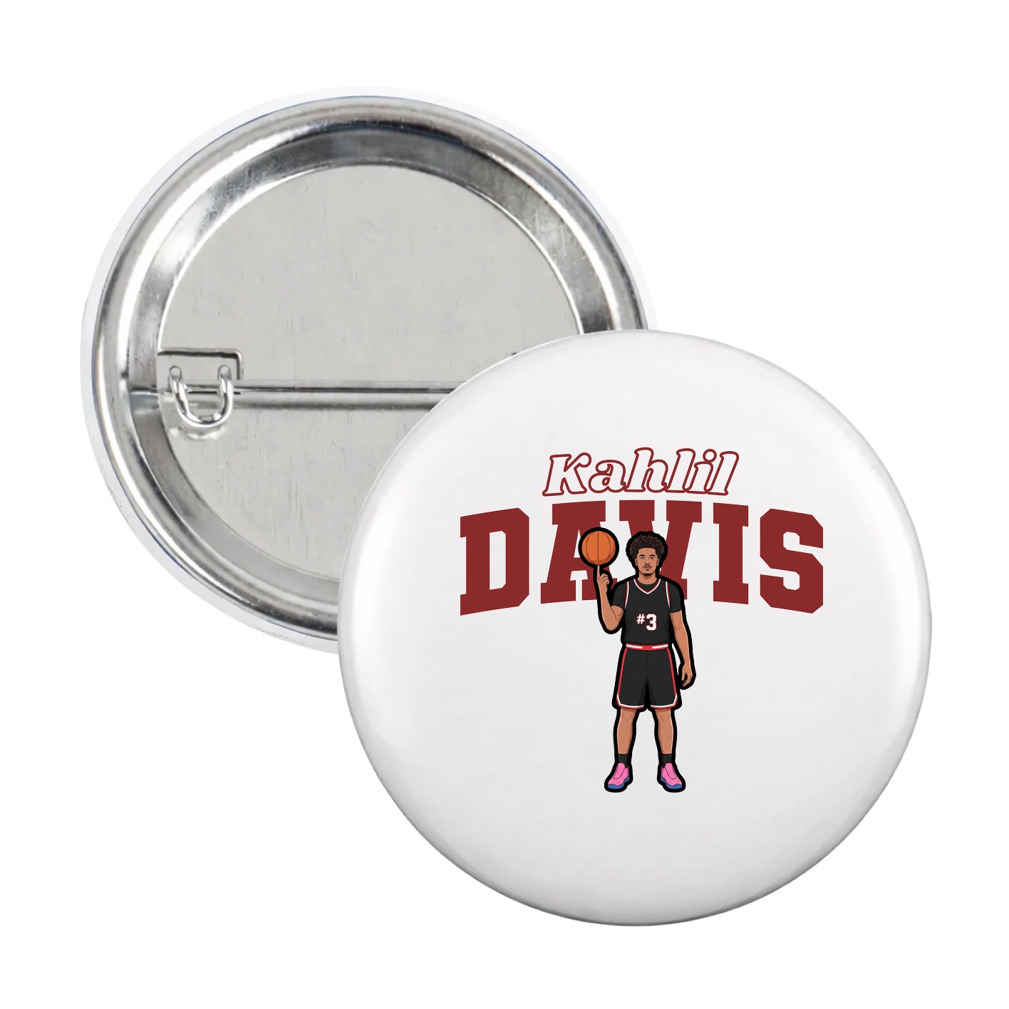 Game Day Button — Name Arch in White