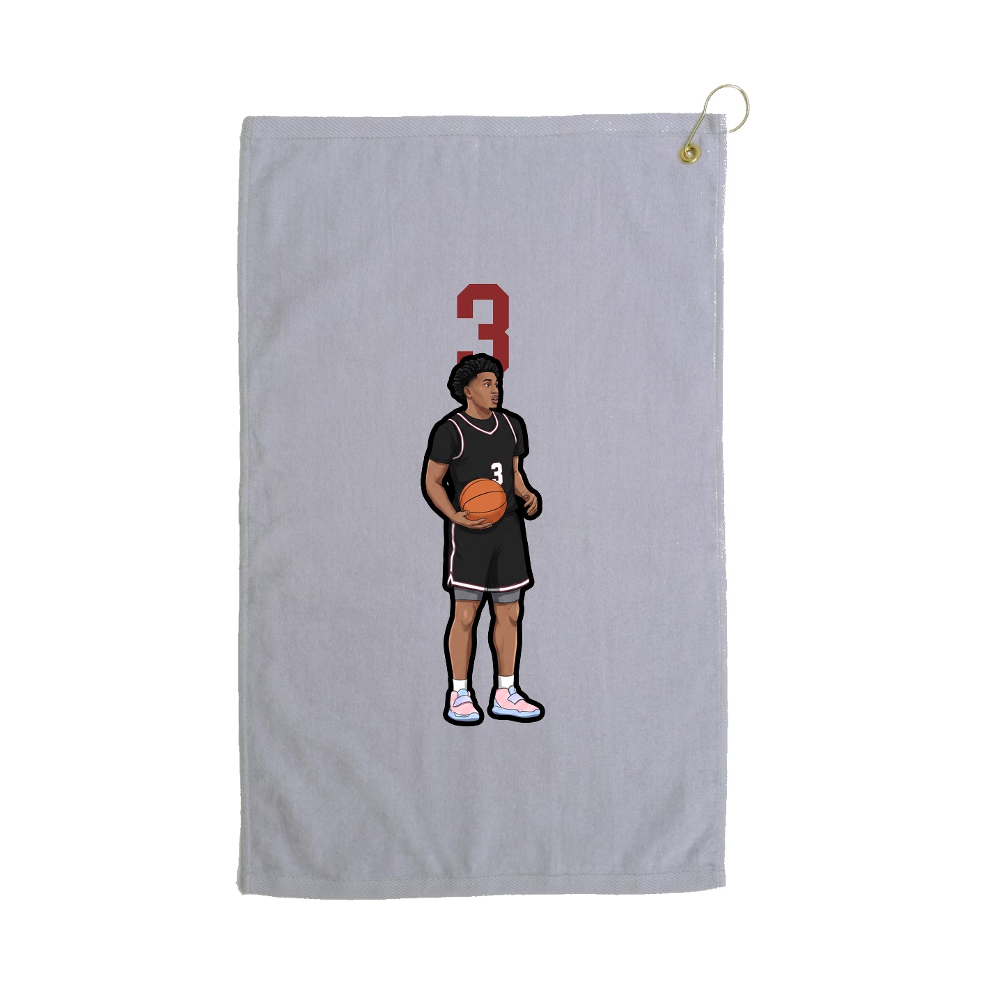 Golf Towel — Number Top in Grey