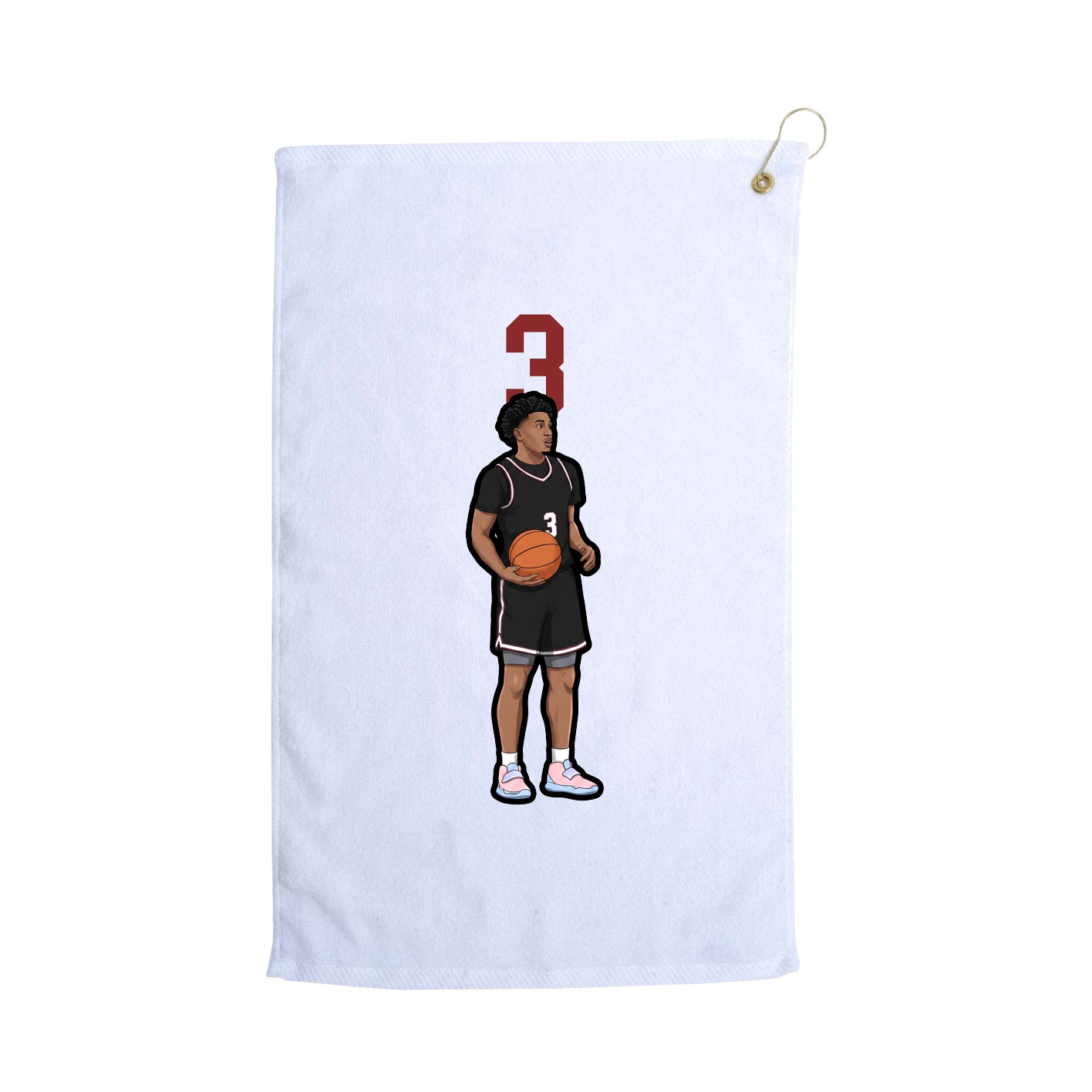 Golf Towel — Number Top in White