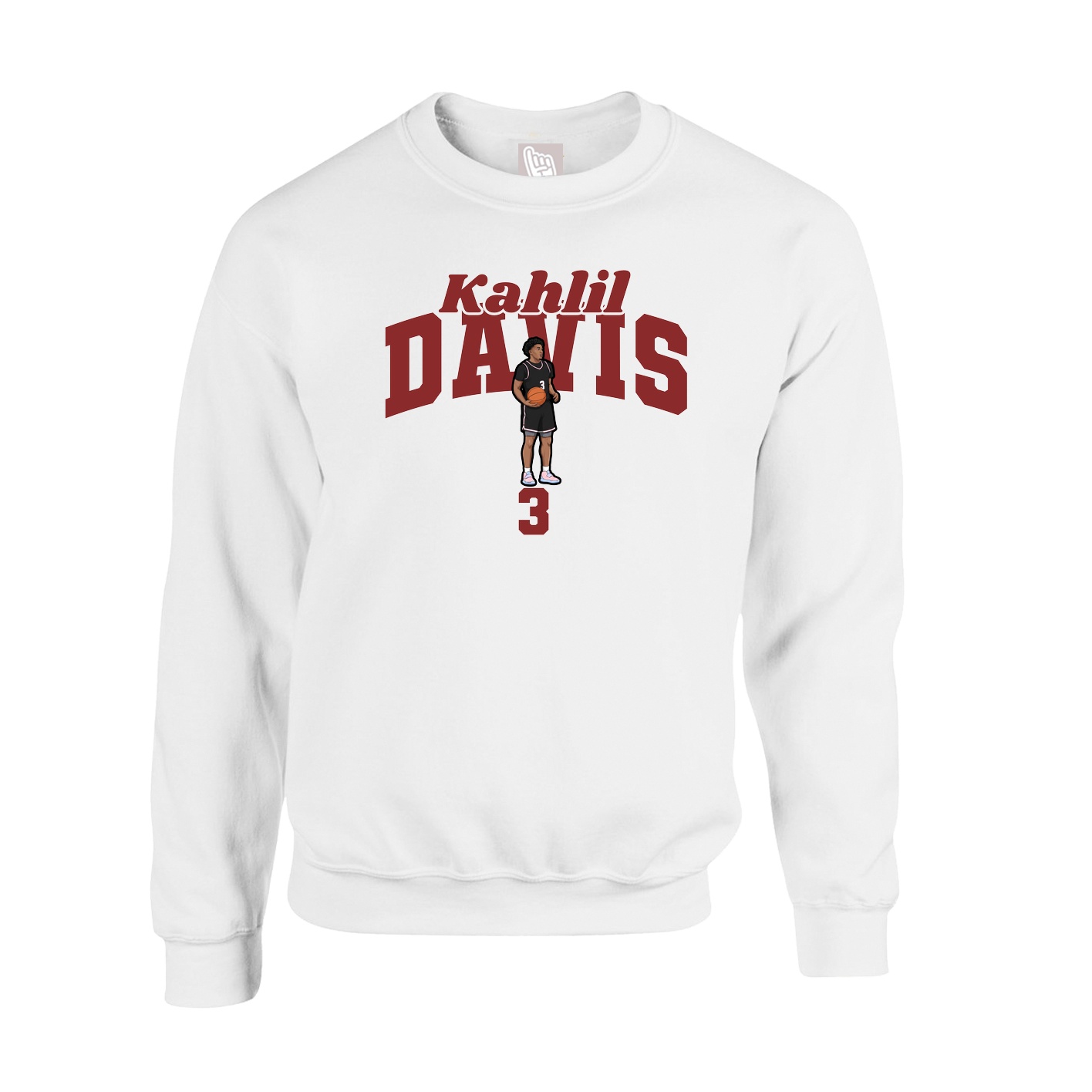 Fleece Crew — Signature Arch in White