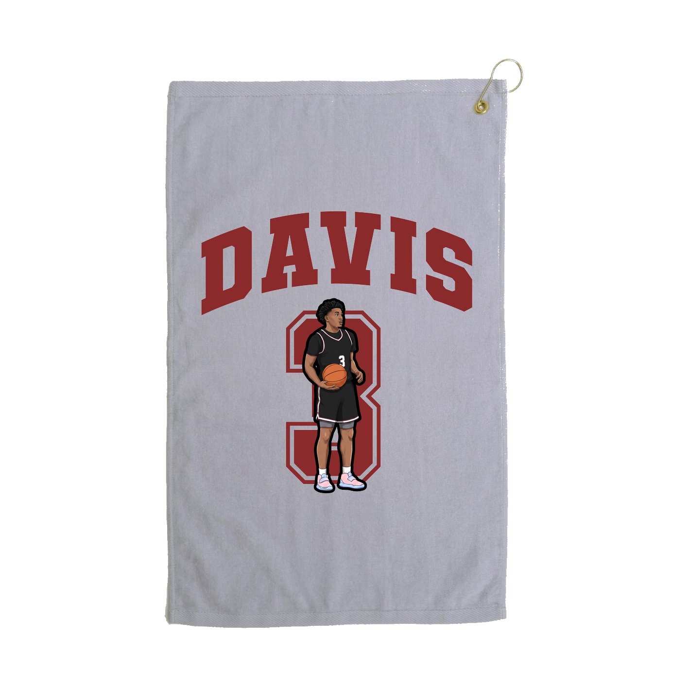 Golf Towel — Number in Grey