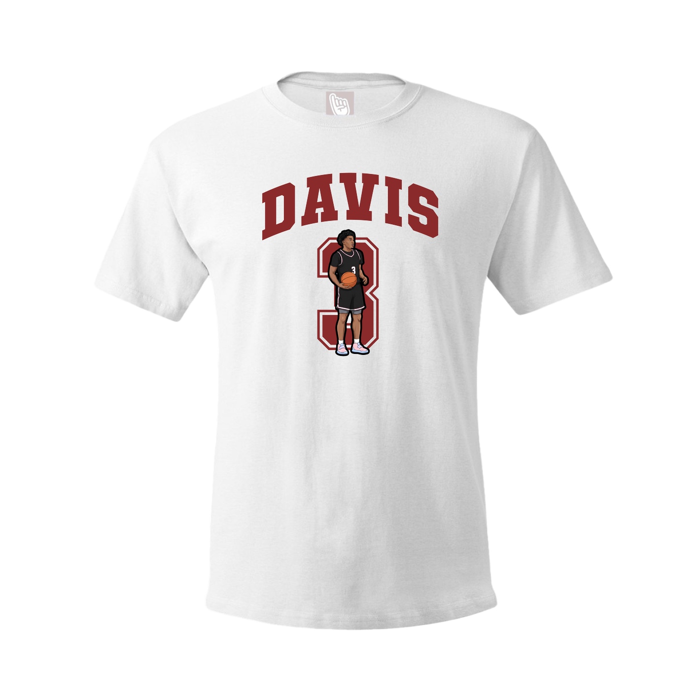 Youth Tee — Number in White