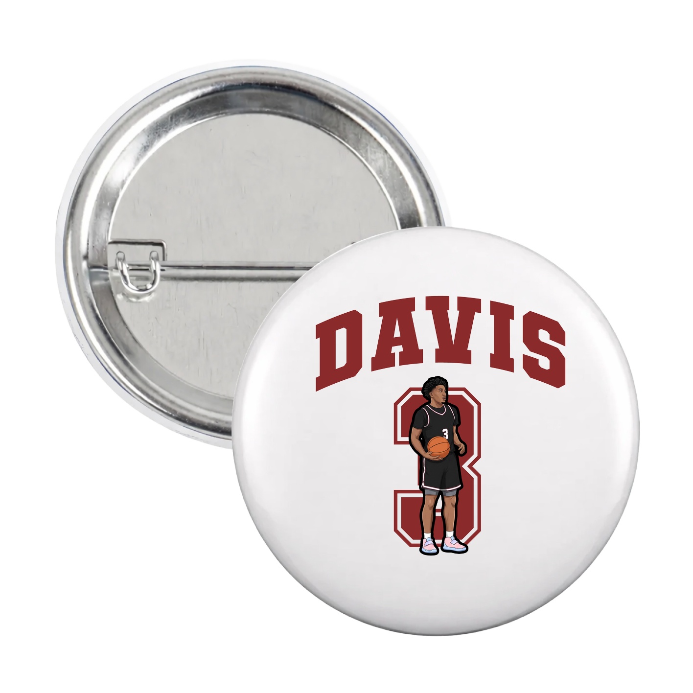 Game Day Button — Number in White