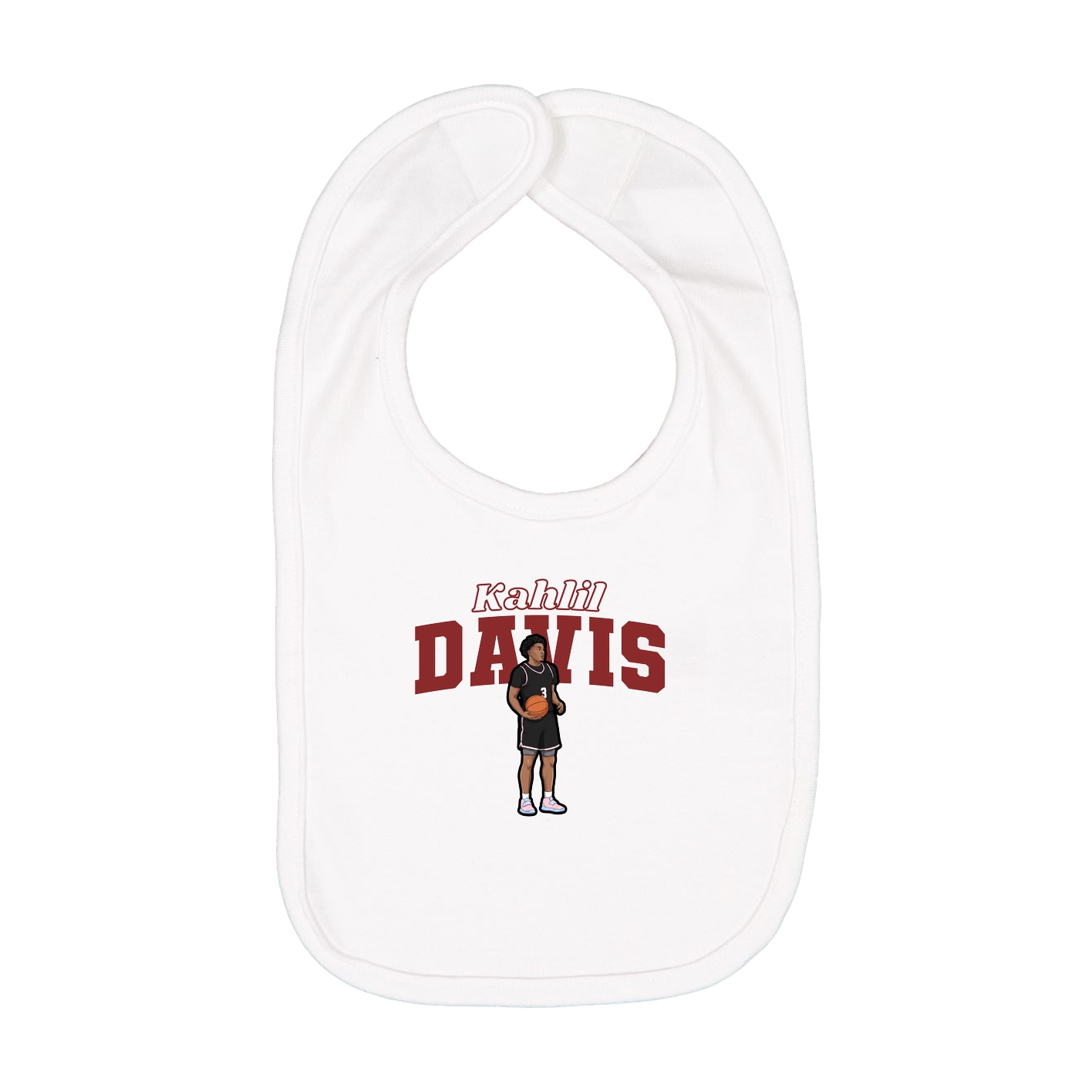 Infant Bib — Name Arch in White