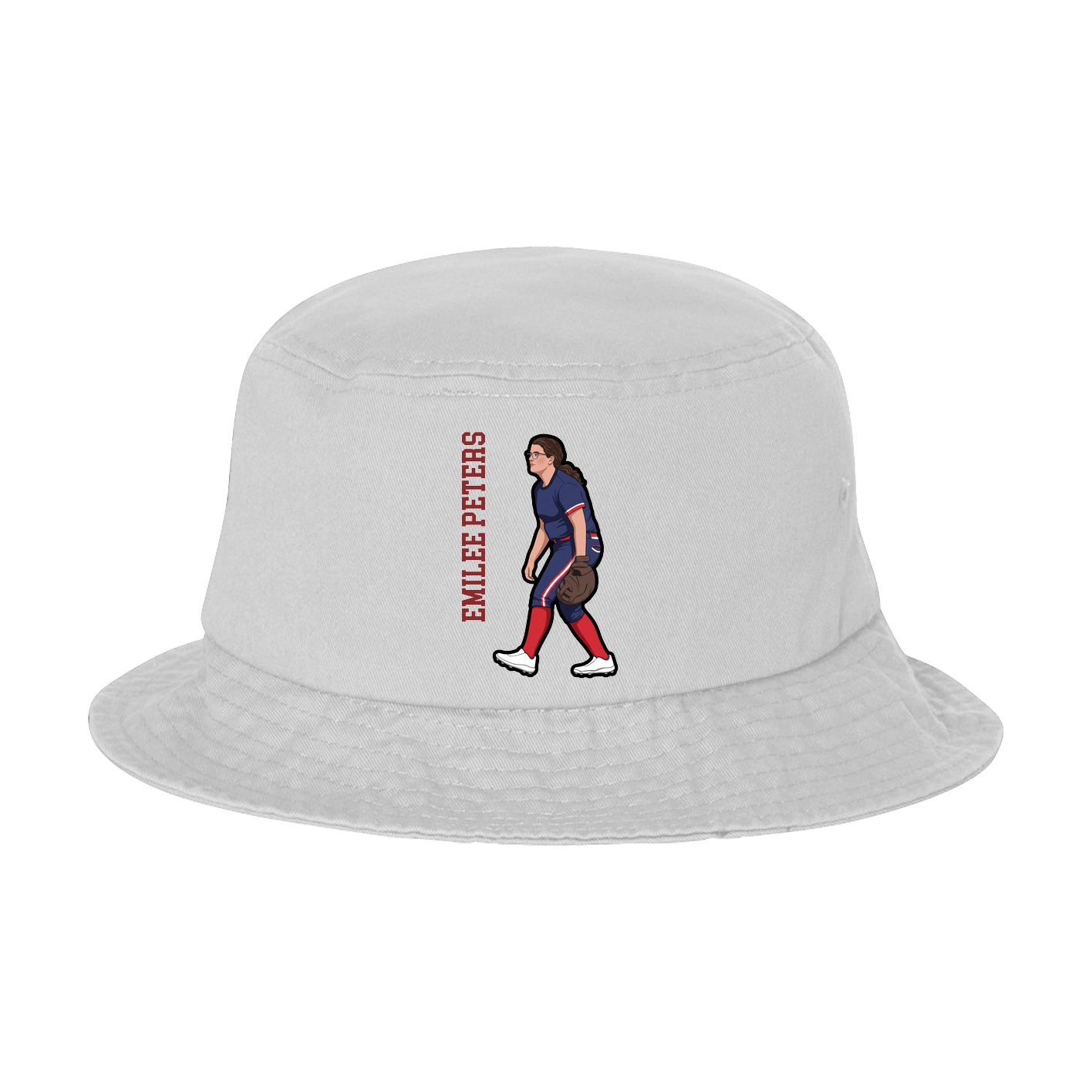 Bucket Cap — Name Vertical in White