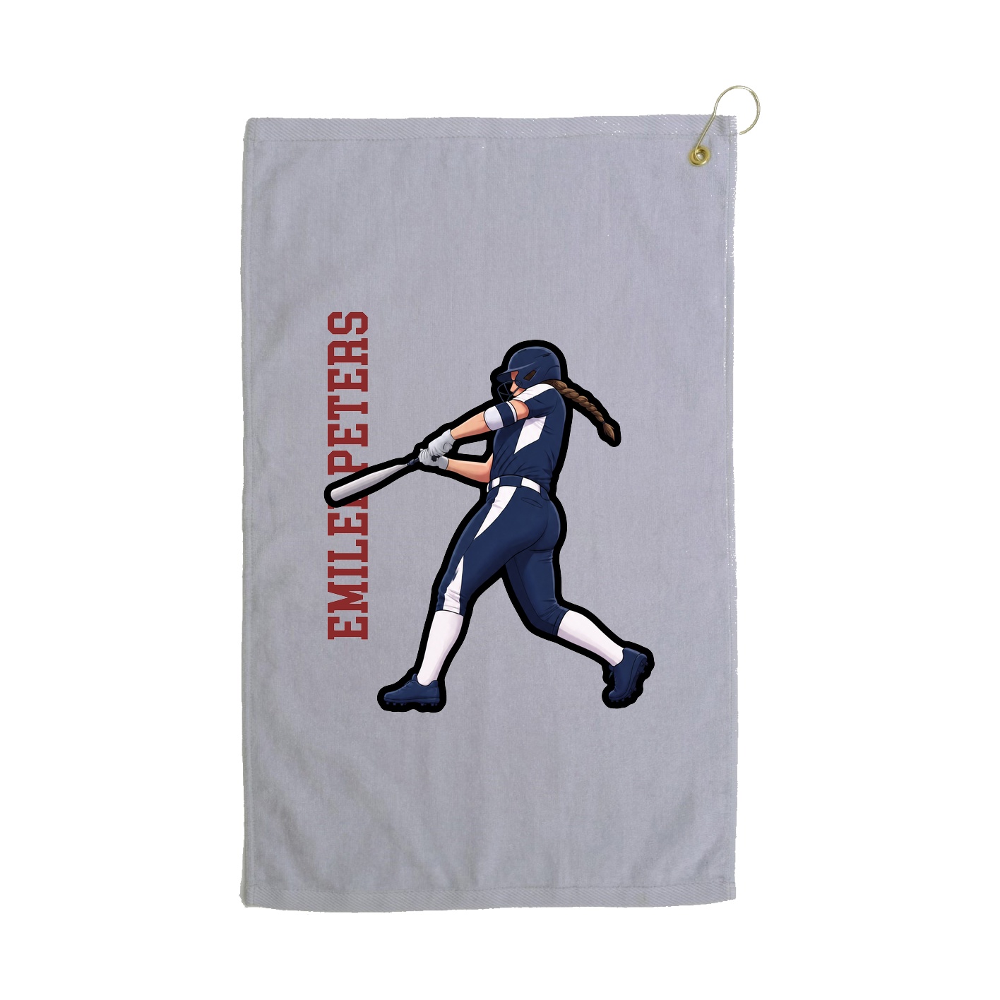 Golf Towel — Name Vertical in Grey