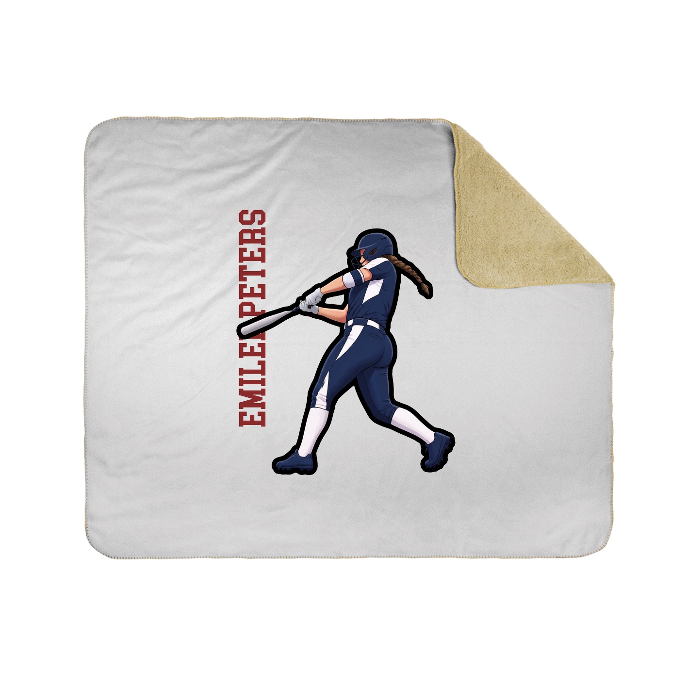 Throw Blanket — Name Vertical in White